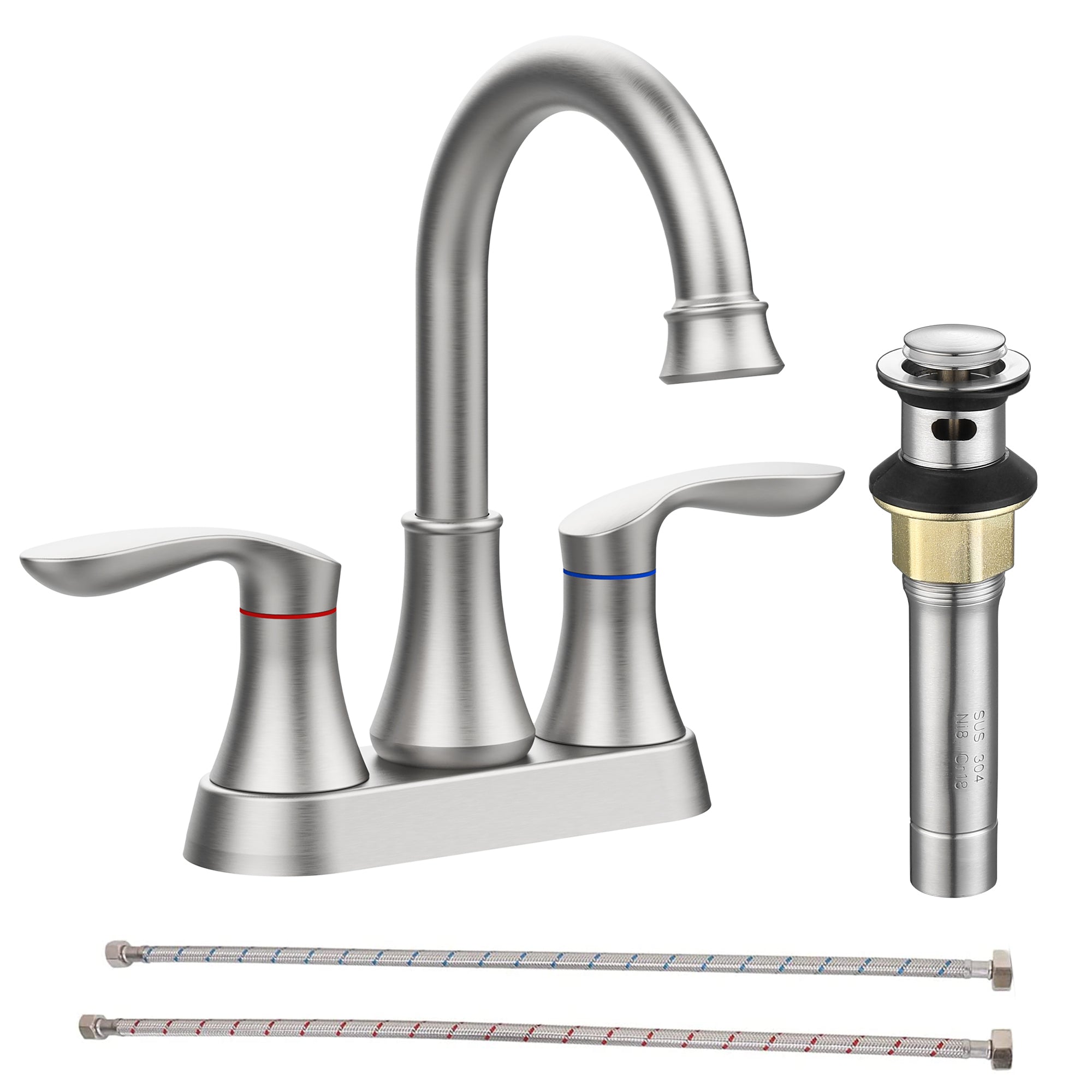 Marx 4 in. Centerset 2-Handle High-Arc Bathroom Faucet in Brushed cheapest Nickel