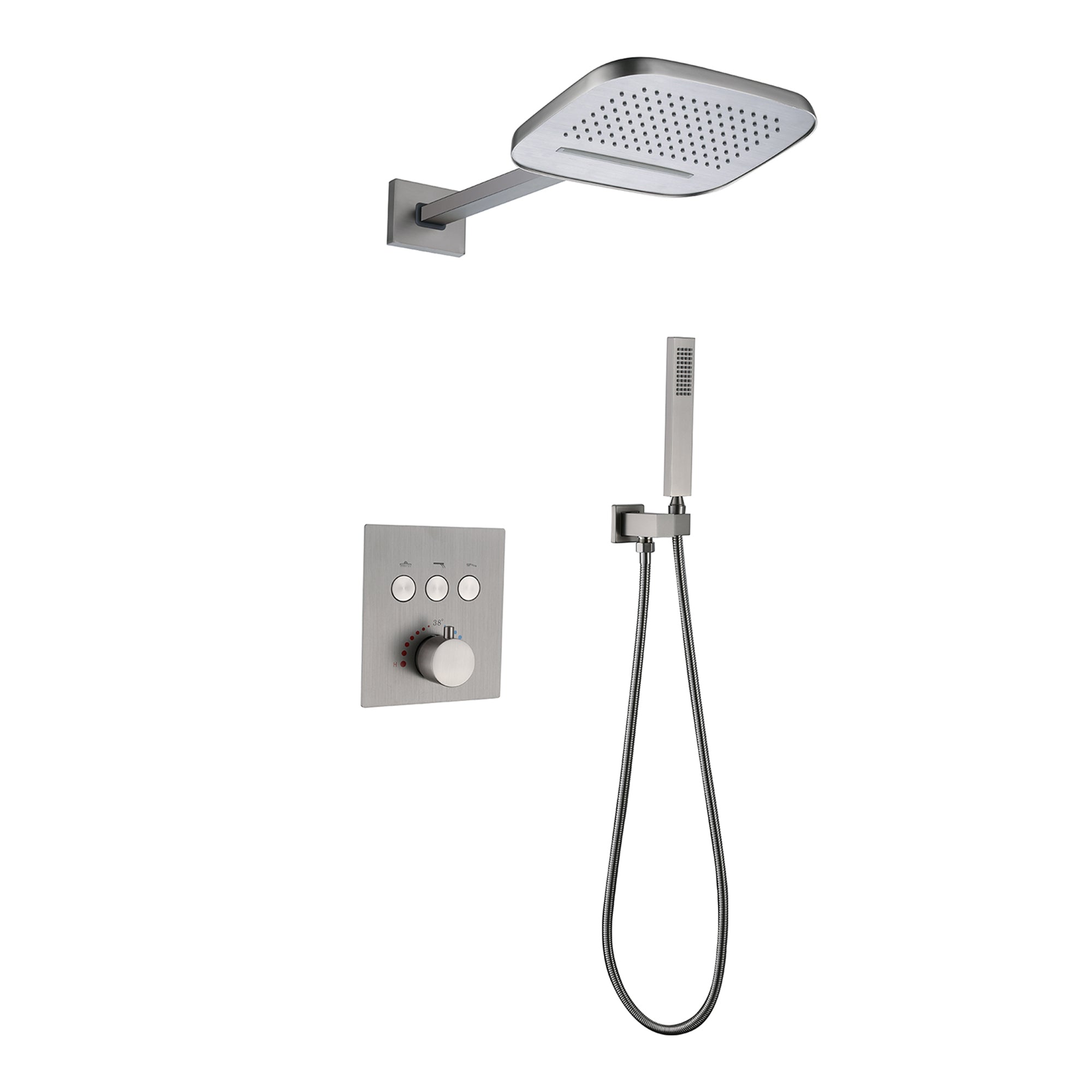 Brushed good Nickel shower rain/waterfall Set