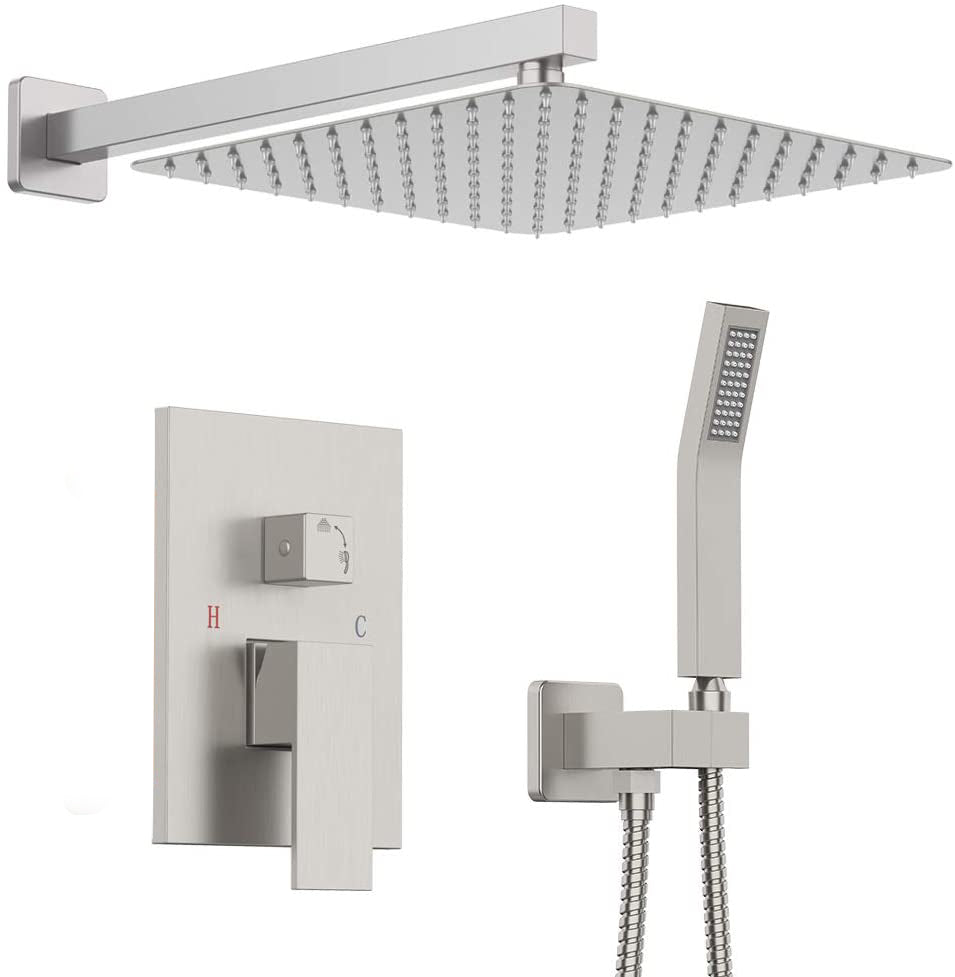 12 in. Rain Shower Head Systems Wall Mounted Shower – WELLFOR