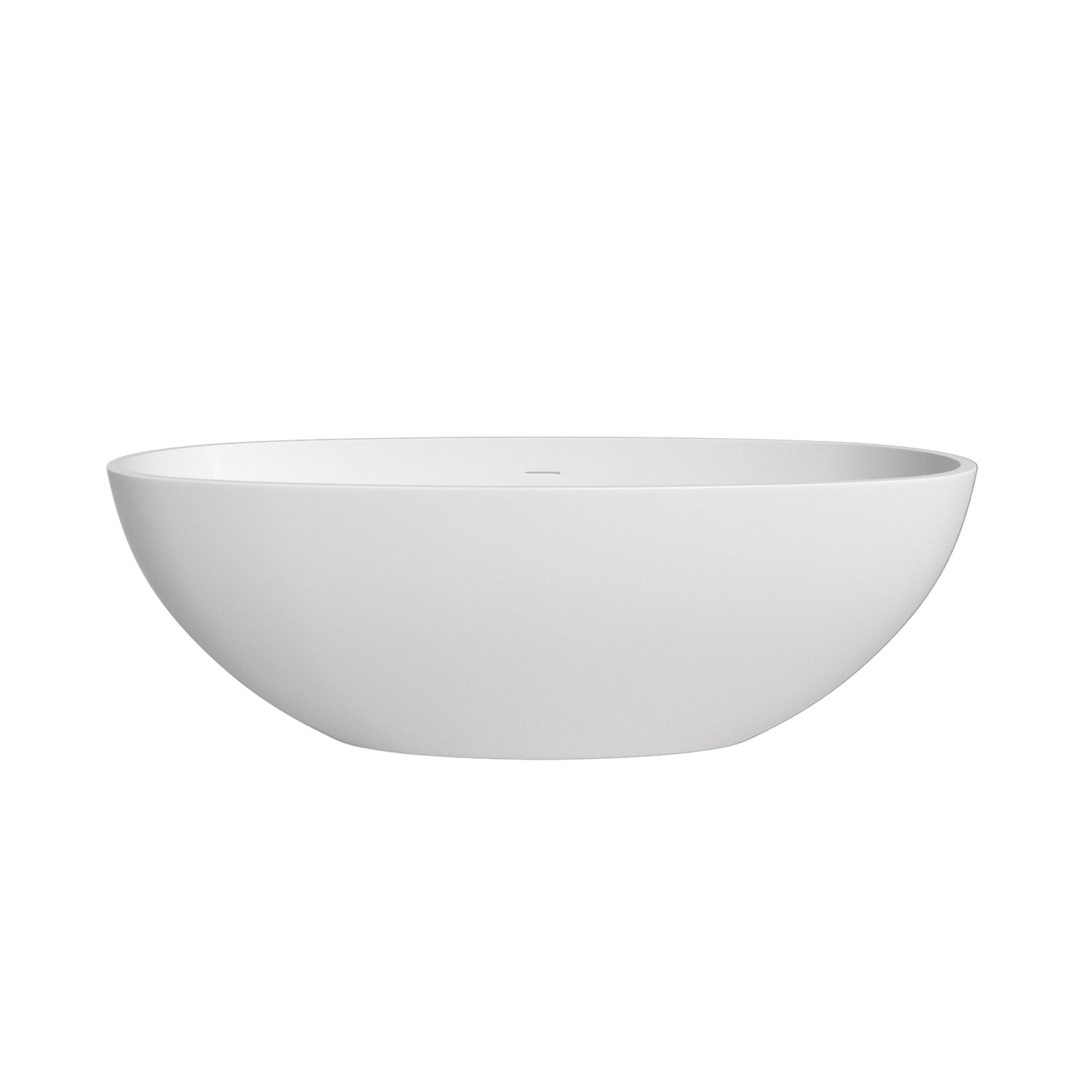 65'' Modern Oval Stone Resin Solid Surface  Freestanding Soaking Bathtub