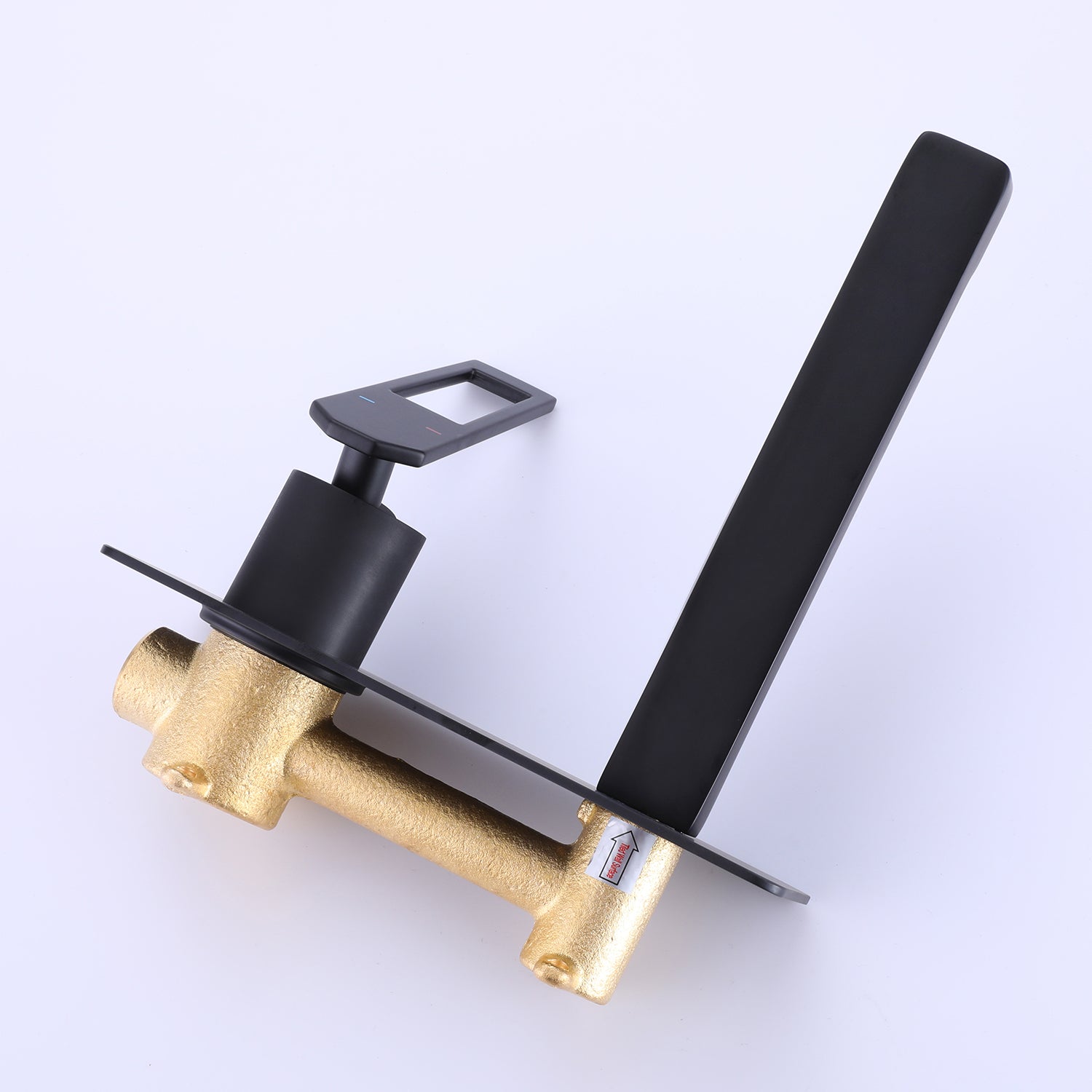 Modern Wall Mounted Matte Black Bathroom Faucet With Deck