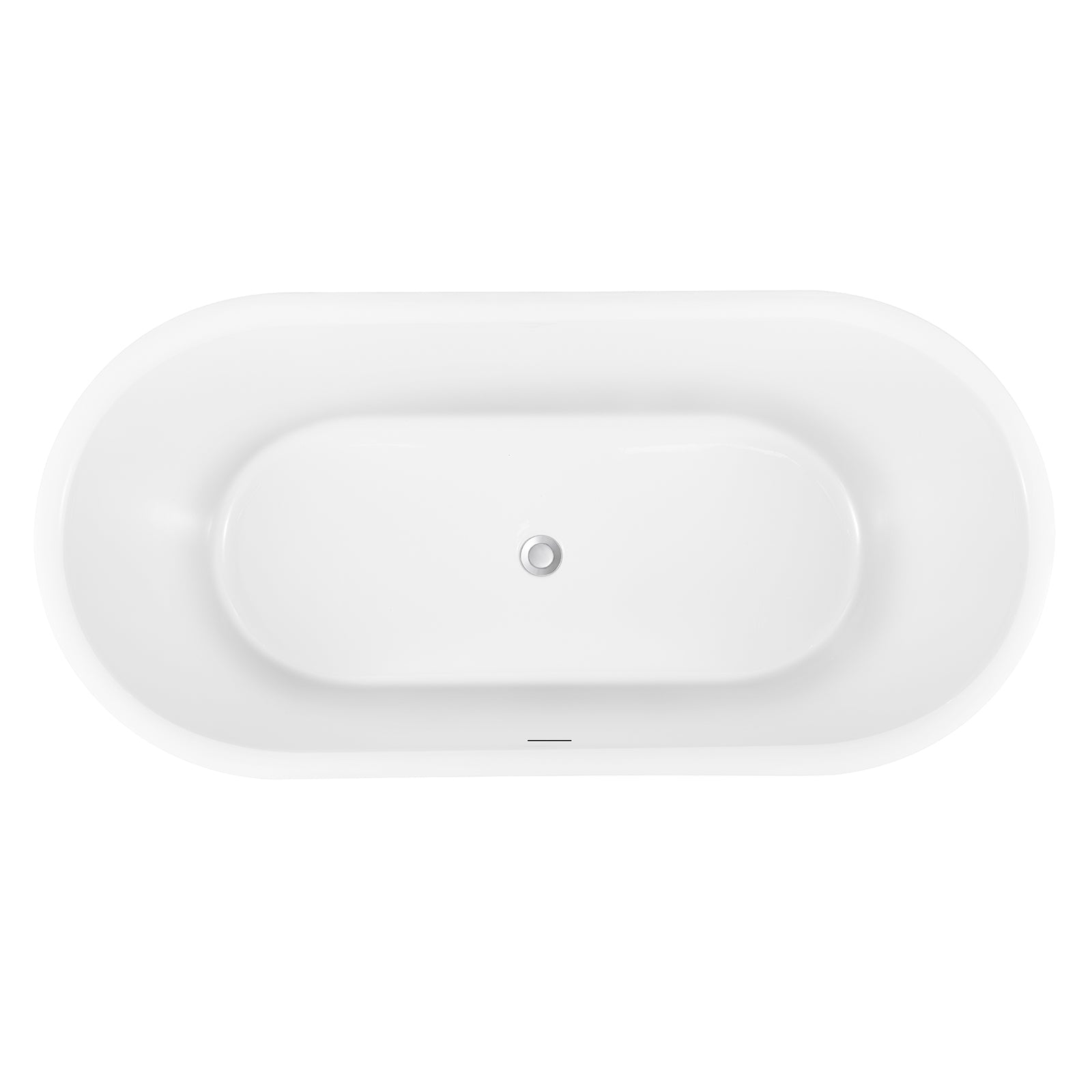 59" Acrylic Alcove Oval-shaped Freestanding Soaking White Bathtub