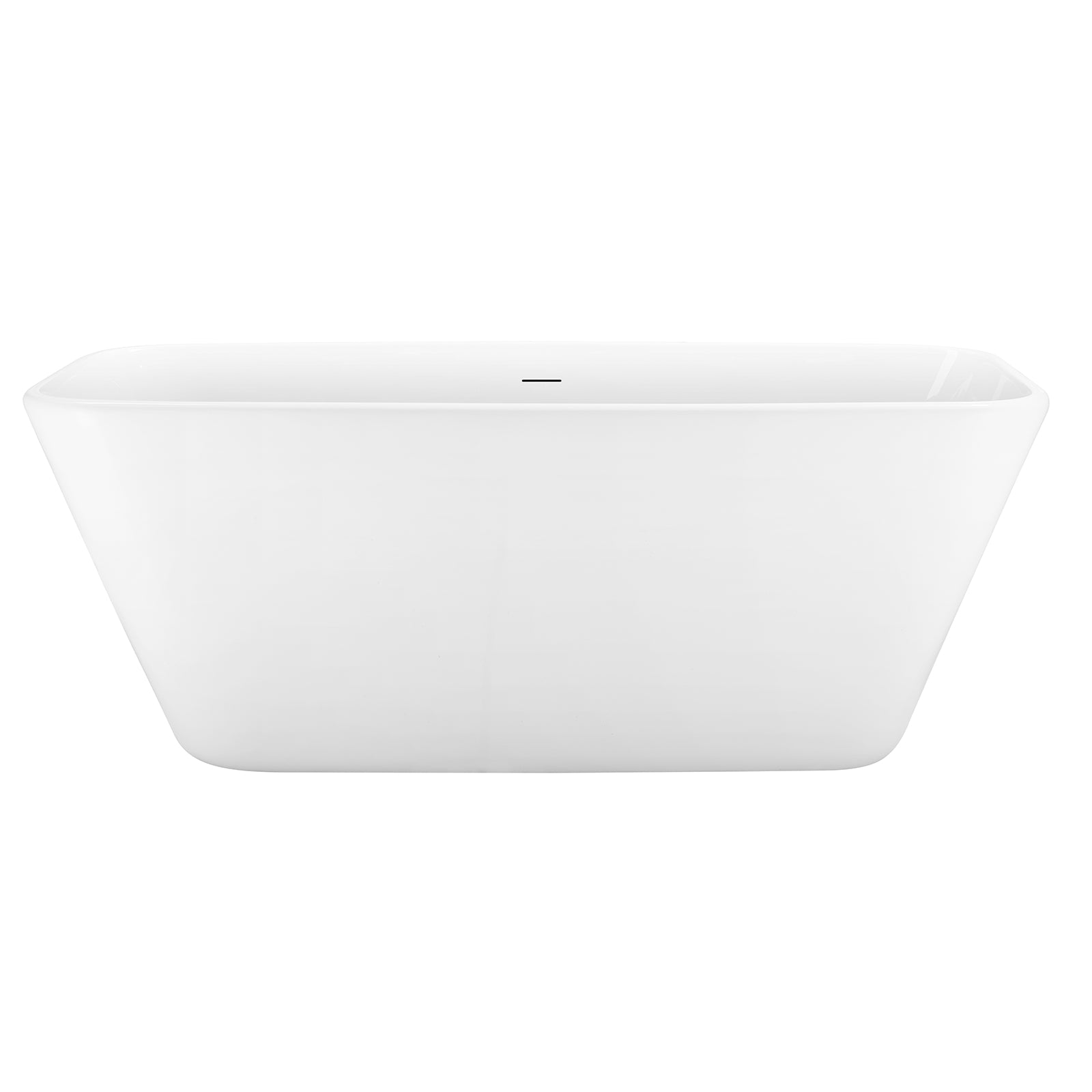 59" Acrylic Alcove Rectangular Shape Freestanding Soaking White Bathtub