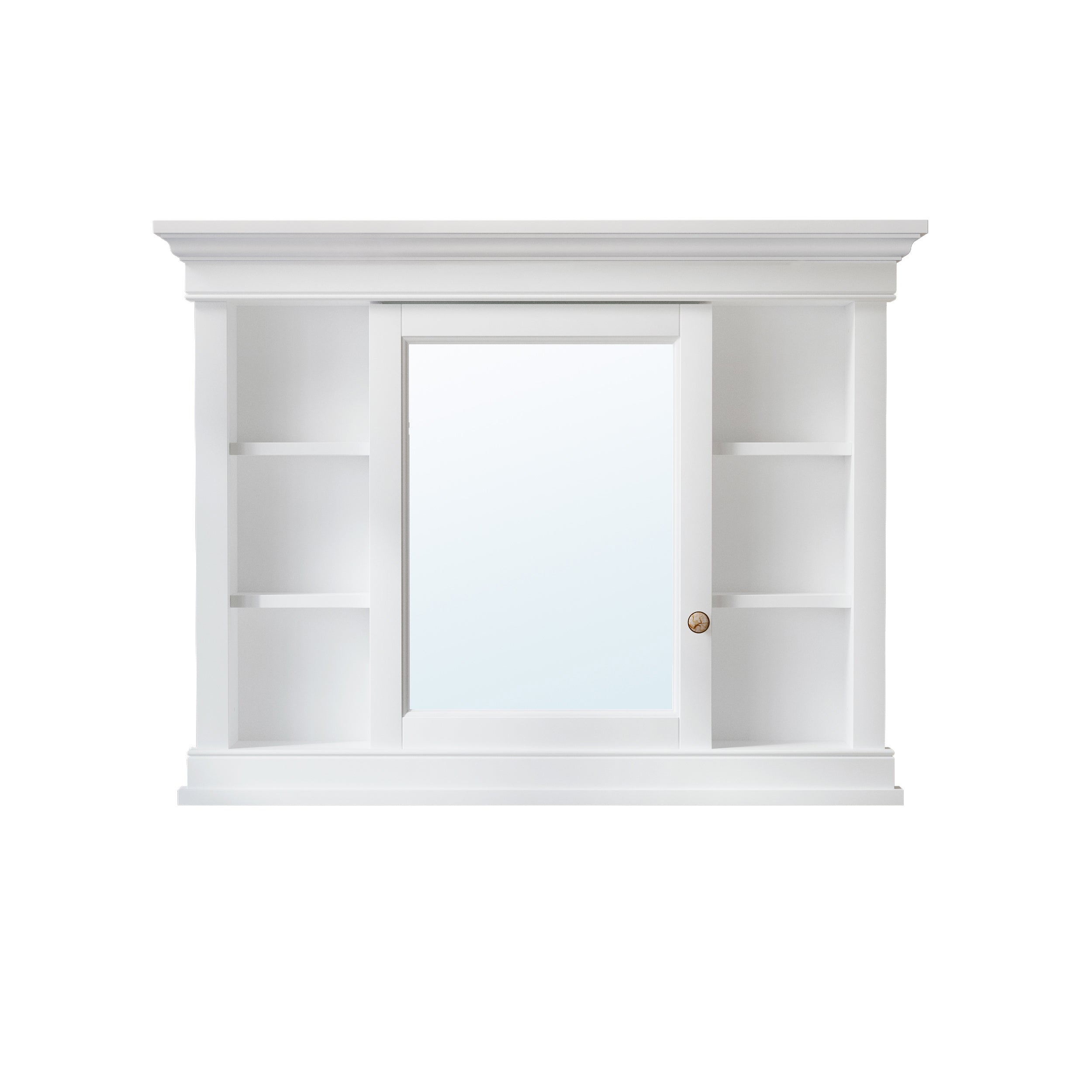 42 in.  W x 32 in.  H White Recessed installation Bathroom Medicine Wood Cabinet with Mirror