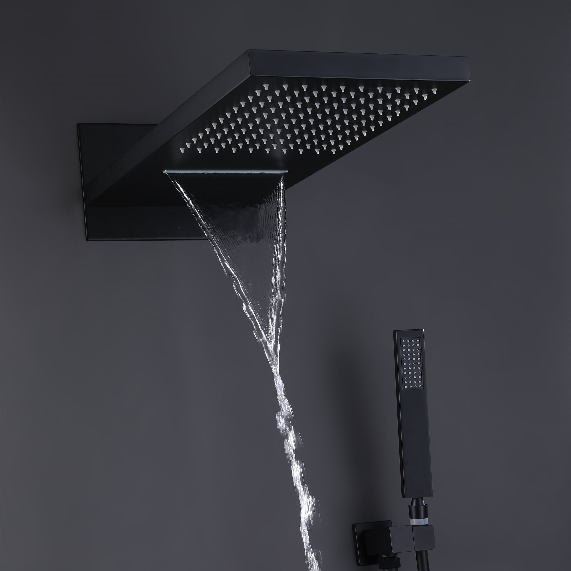 Wall Mounted Bathroom Luxury Rainfall Mixer Shower Tub Spout Combo Set