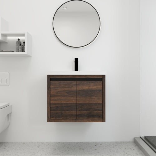 24"  Bathroom Cabinet With Sink,Soft Close Doors,Float Mounting Design For Small Bathroom