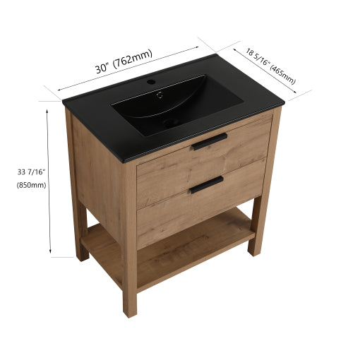 30" Bathroom Vanity Plywood With 2 Drawers