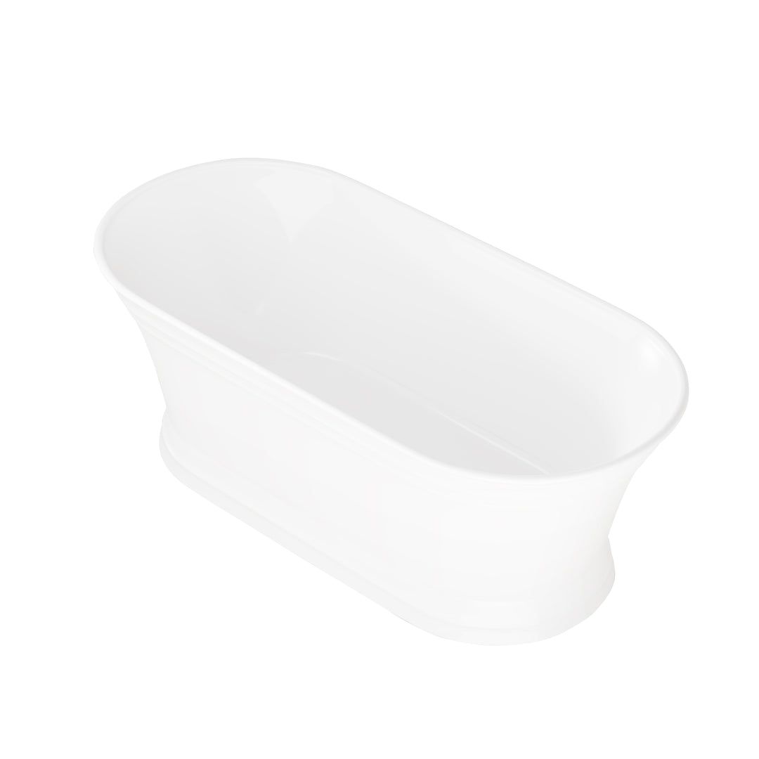 67" Acrylic Freestanding Soaking Bathtub in White with Overflow and Drain