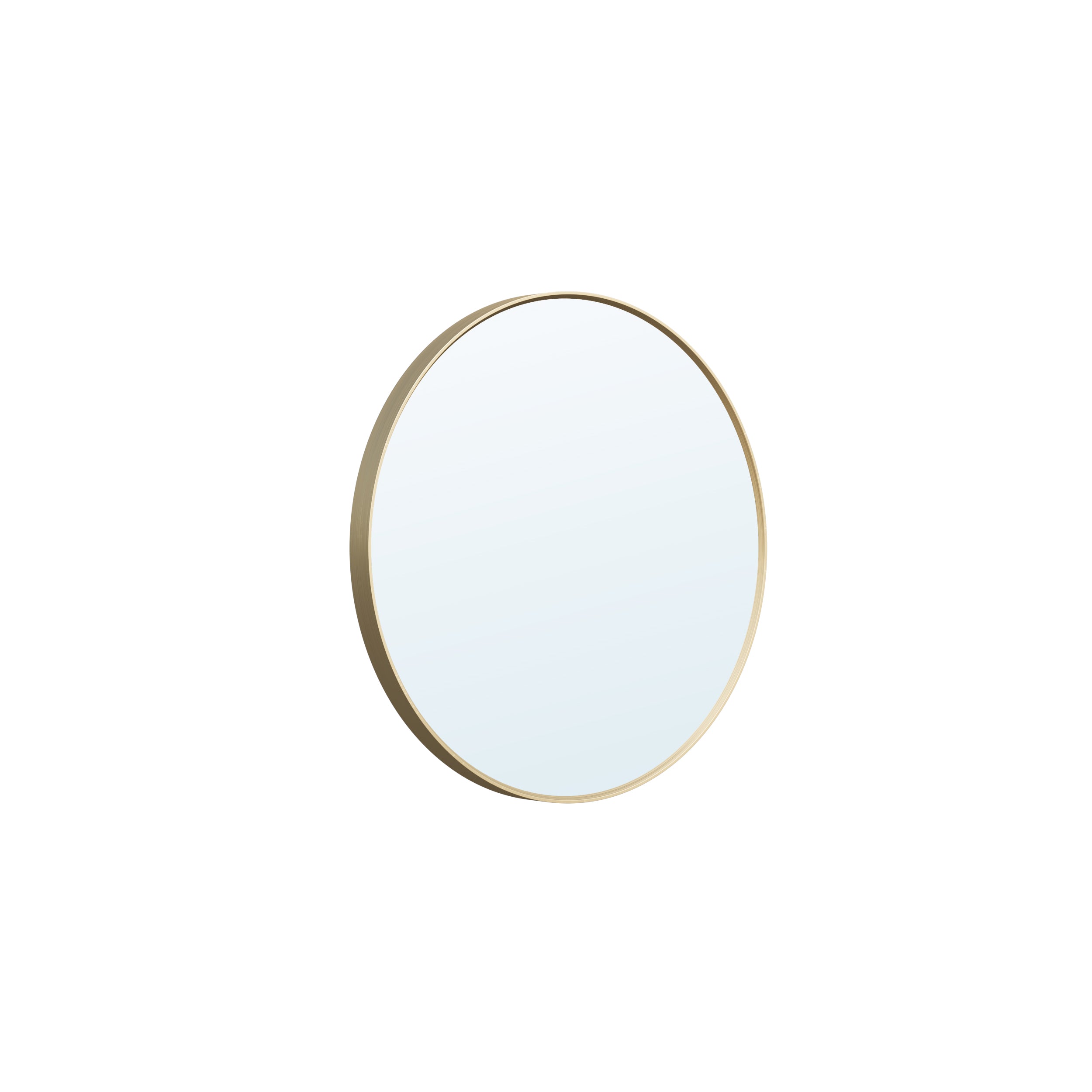 24 in. W x 24 in. H Brushed Gold Modern Bathroom Mirror Round Framed Aluminum Wall Mirror