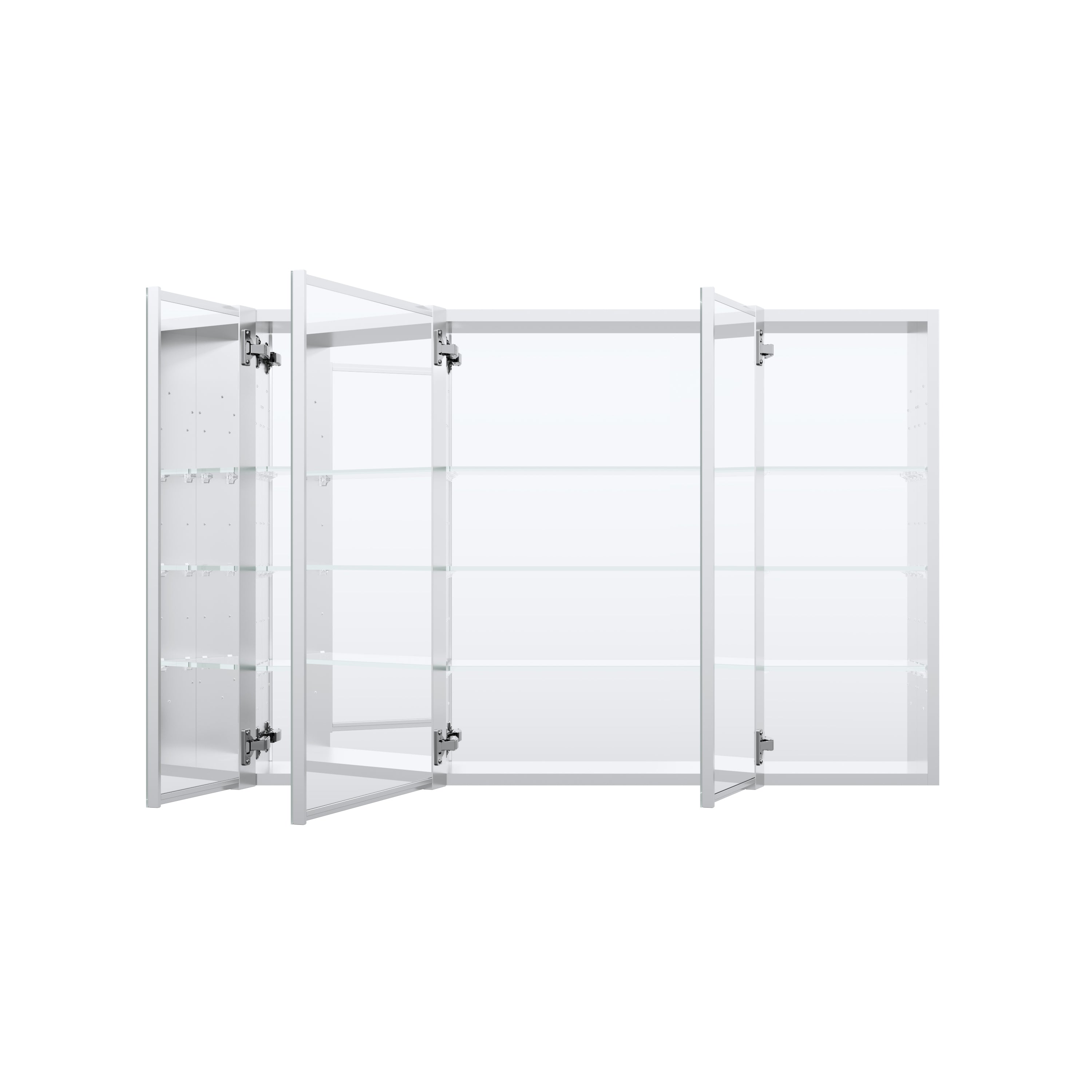 44 in. ×30 in. Copper-Free Tri-Views Mirror Medicine Cabinet with Adjustable Shelves and 3 Doors