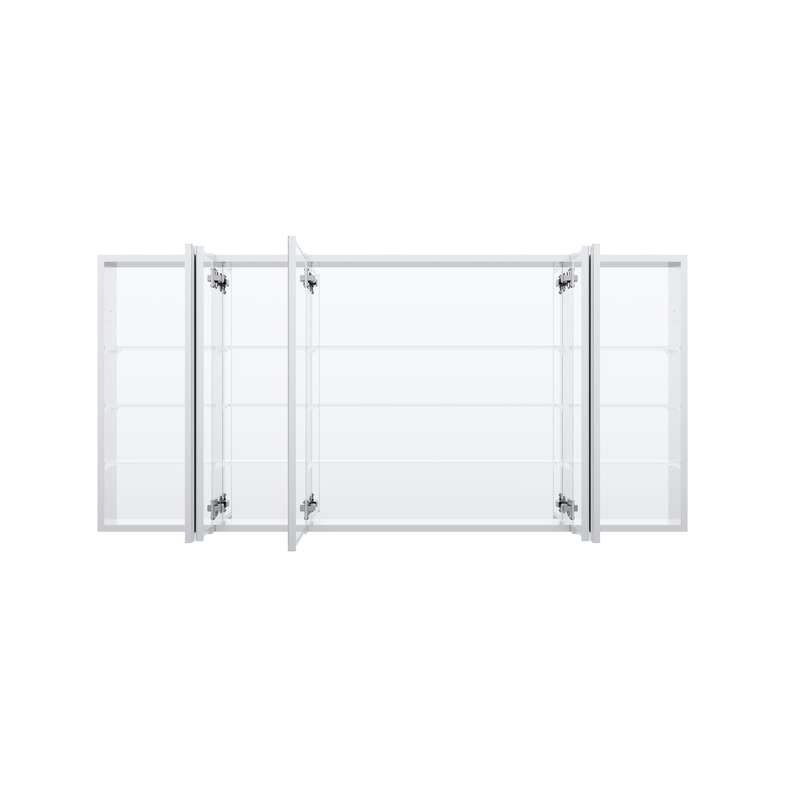 64 in. ×30 in. Copper-Free Tri-Views Mirror Medicine Cabinet with Adjustable Shelves and 5 Doors