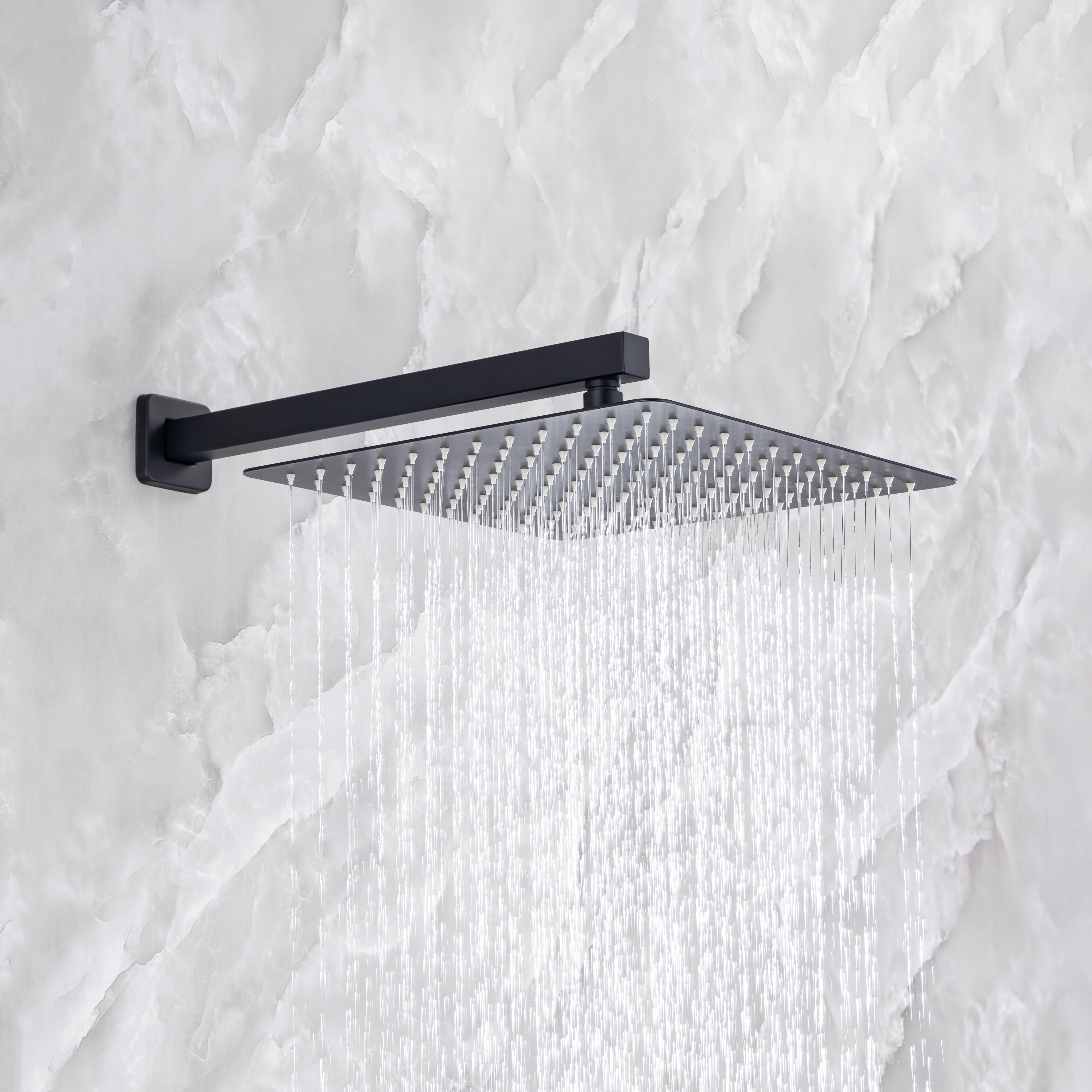 Single-Handle 1-Spray Square High Pressure Shower Faucet with 10 in. Shower Head