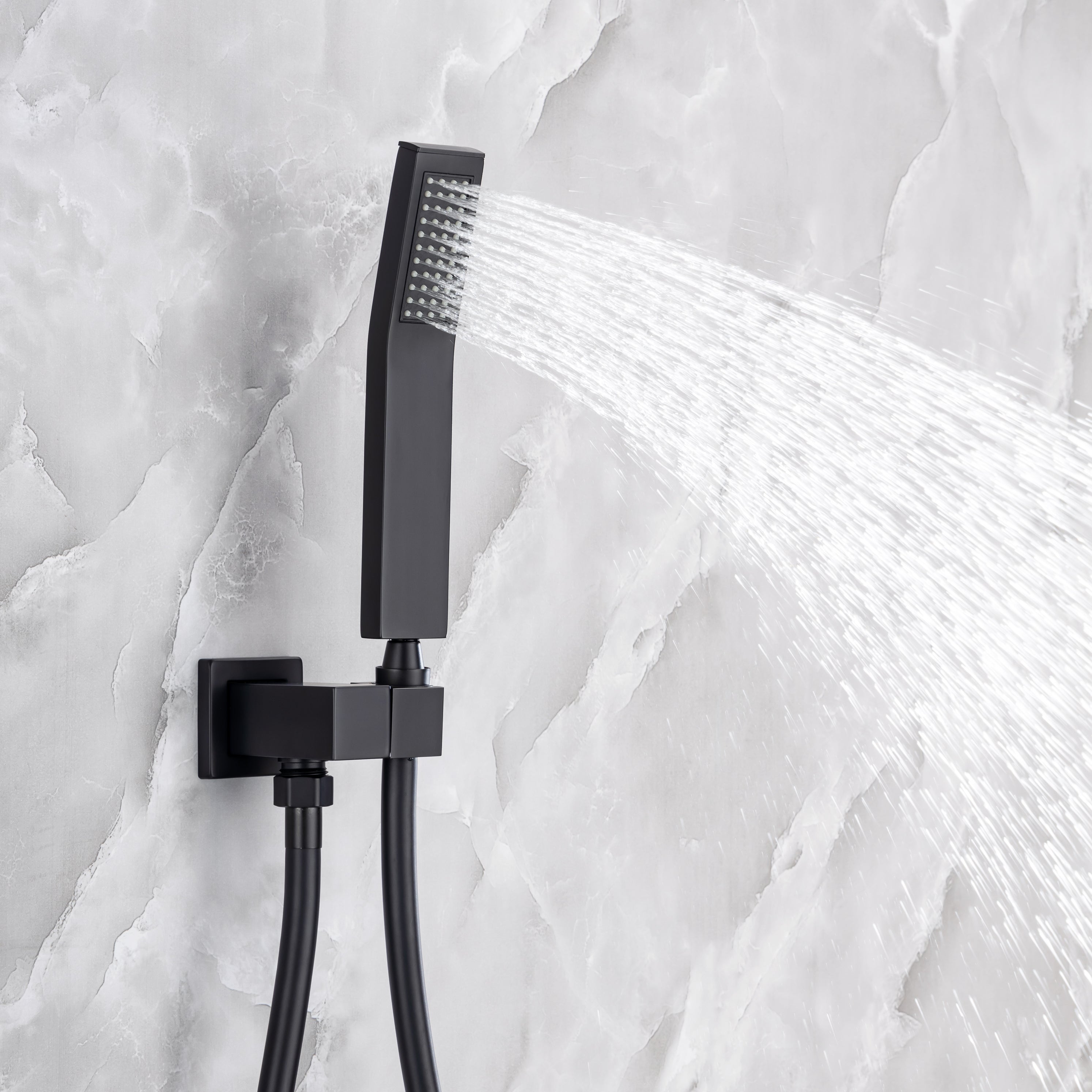 Single-Handle 1-Spray Square High Pressure Shower Faucet with 10 in. Shower Head