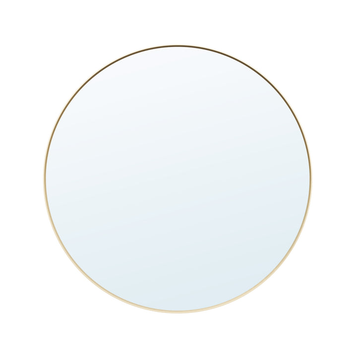 36 in. W x 36 in. H Brushed Gold Modern Bathroom Mirror Round Framed Aluminum Wall Mirror