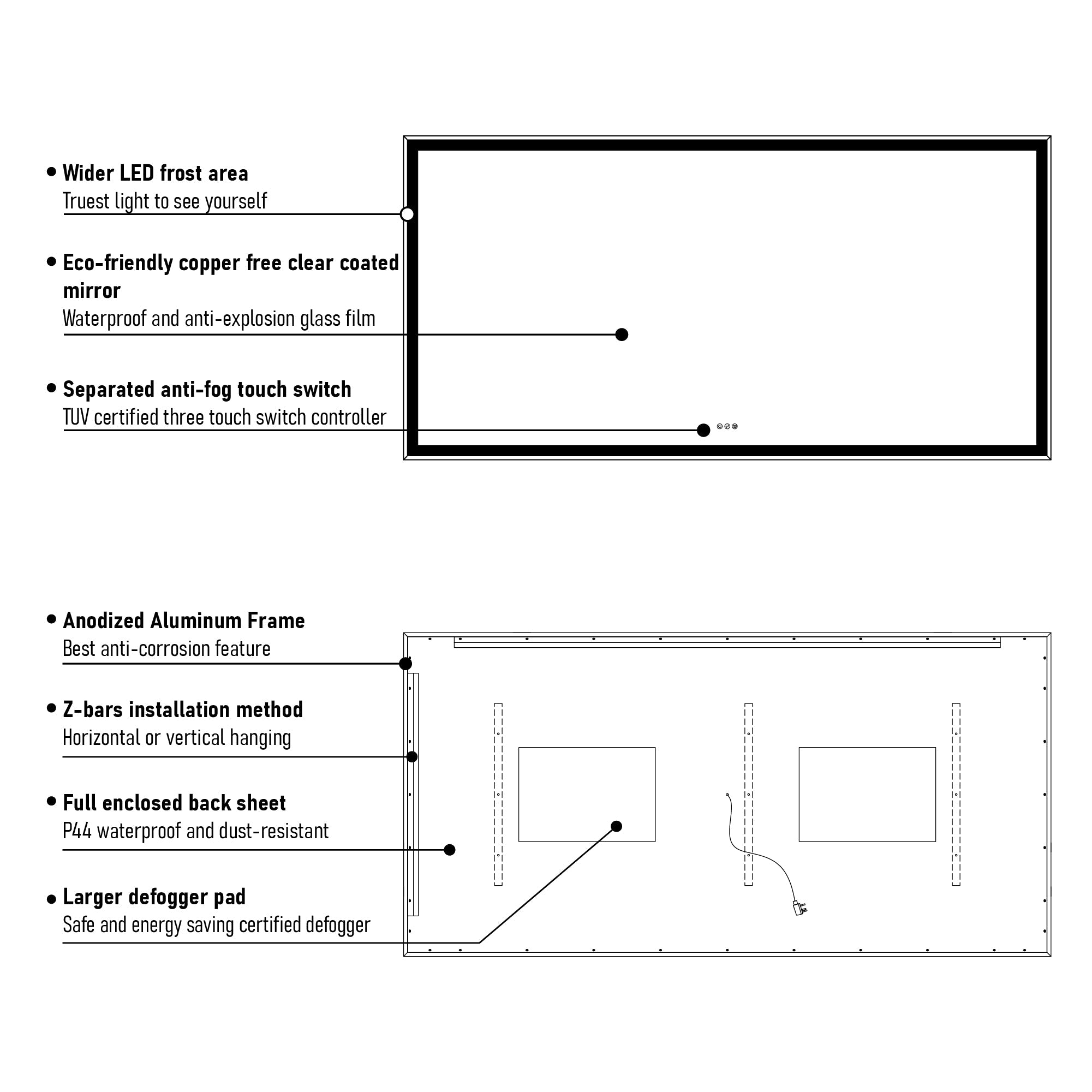 Wall Mirrors for Bathroom