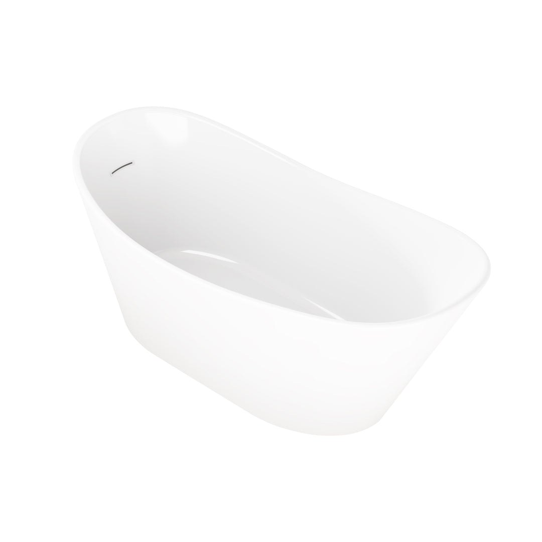 67" Luxury Acrylic Freestanding Flatbottom Whirlpool Bathtub in White