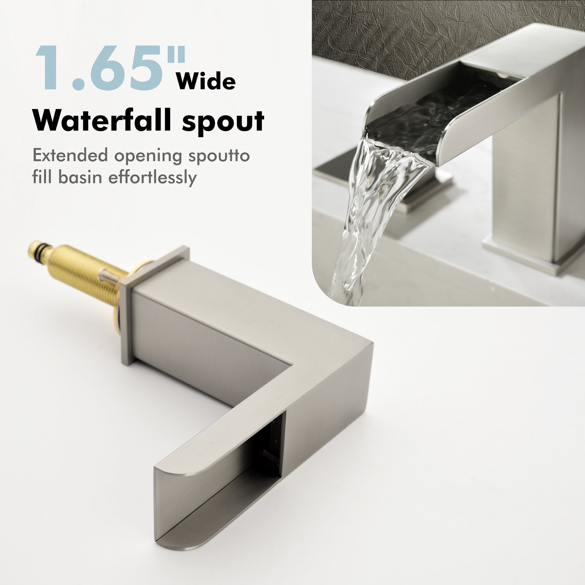 Double Handle Bathroom Sink Faucet with Drainer