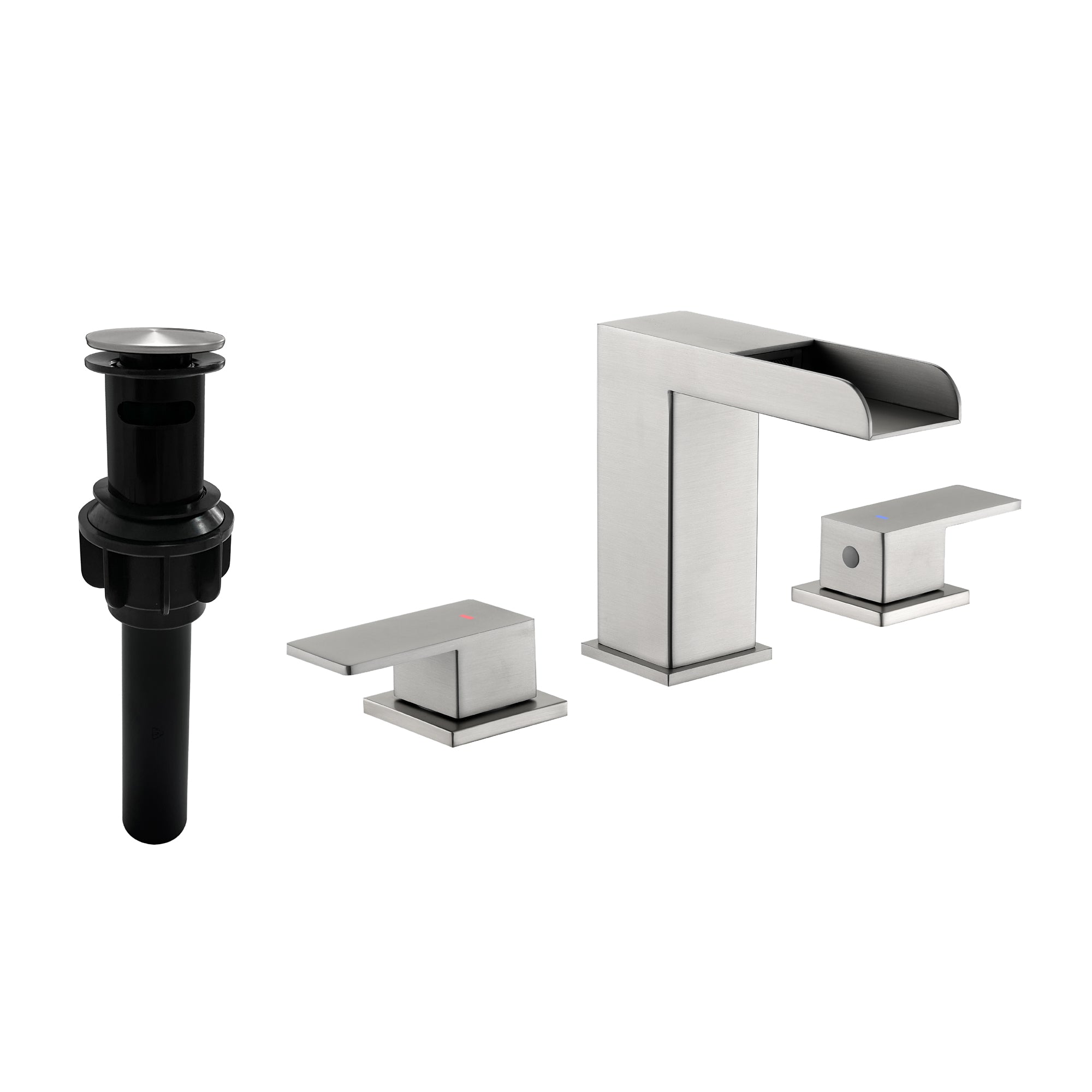 Double Handle Bathroom Sink Faucet with Drainer