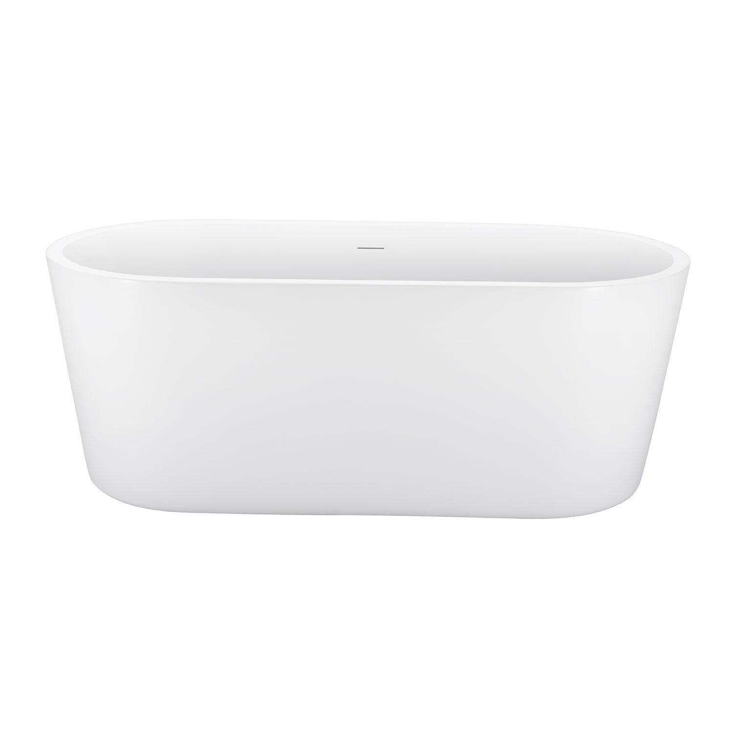 59" Acrylic Roll-Top Flatbottom Non-Whirlpool Bathtub in White