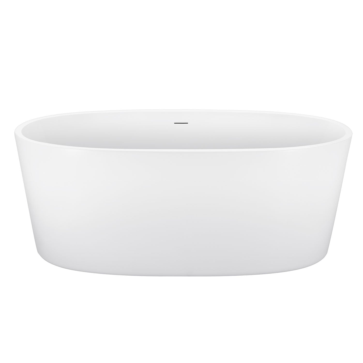 63" Acrylic Double Ended Freestanding Flatbottom Soaking Bathtub in Glossy White