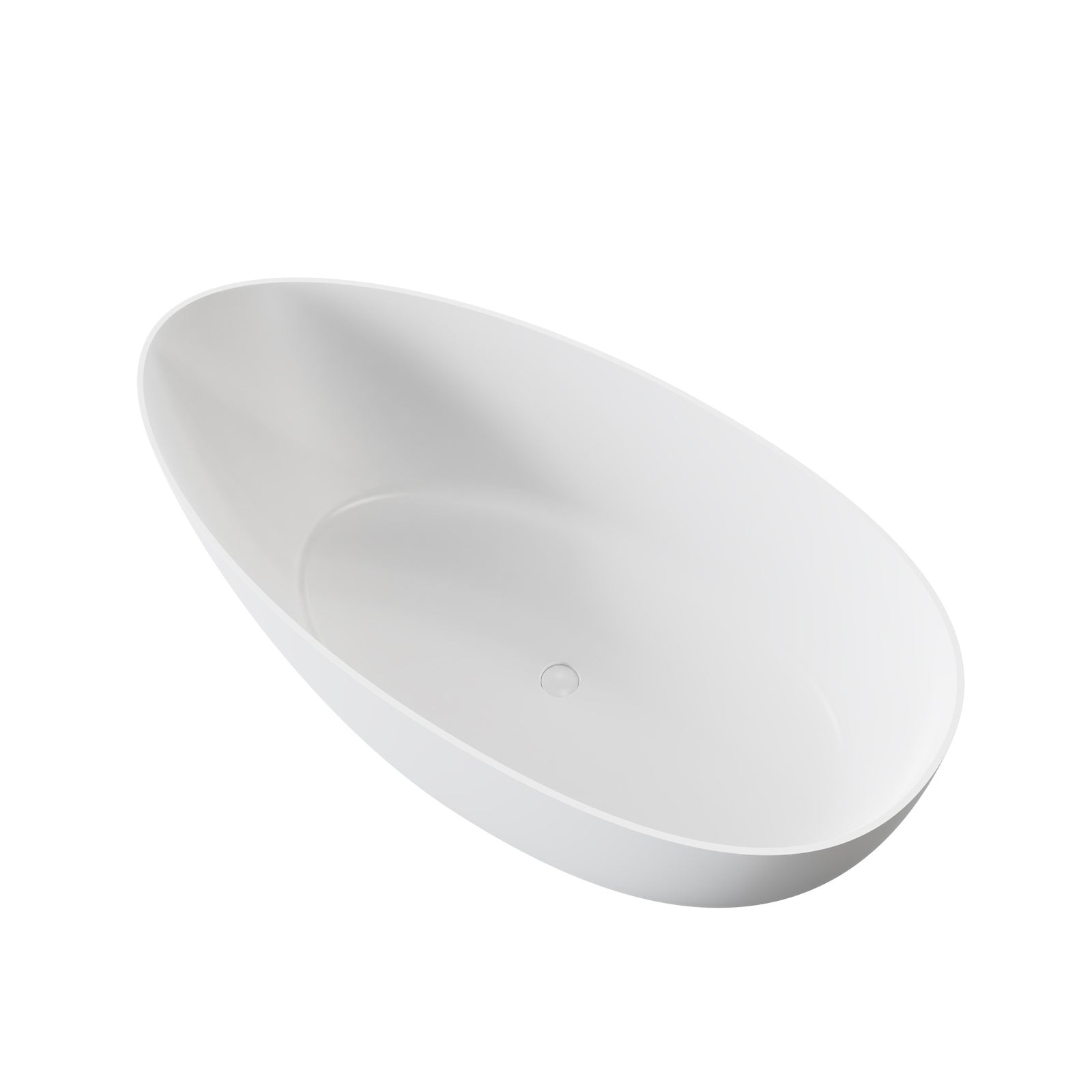 67" Solid Surface  Egg Shape Stone Resin Freestanding Bathtub