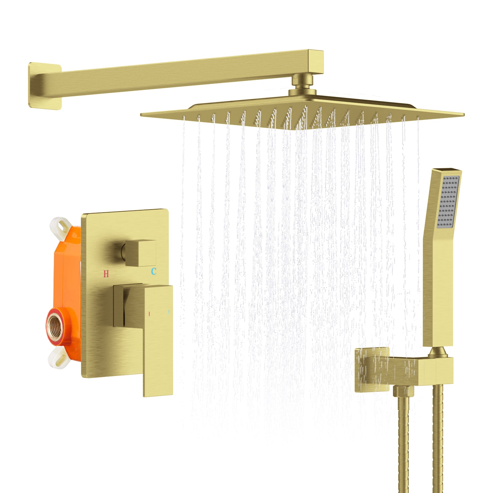 12-In Wall-Mounted Shower System with Valve