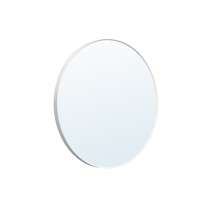 32 in. W x 32 in. H White Modern Bathroom Mirror Round Framed Aluminum Wall Mirror