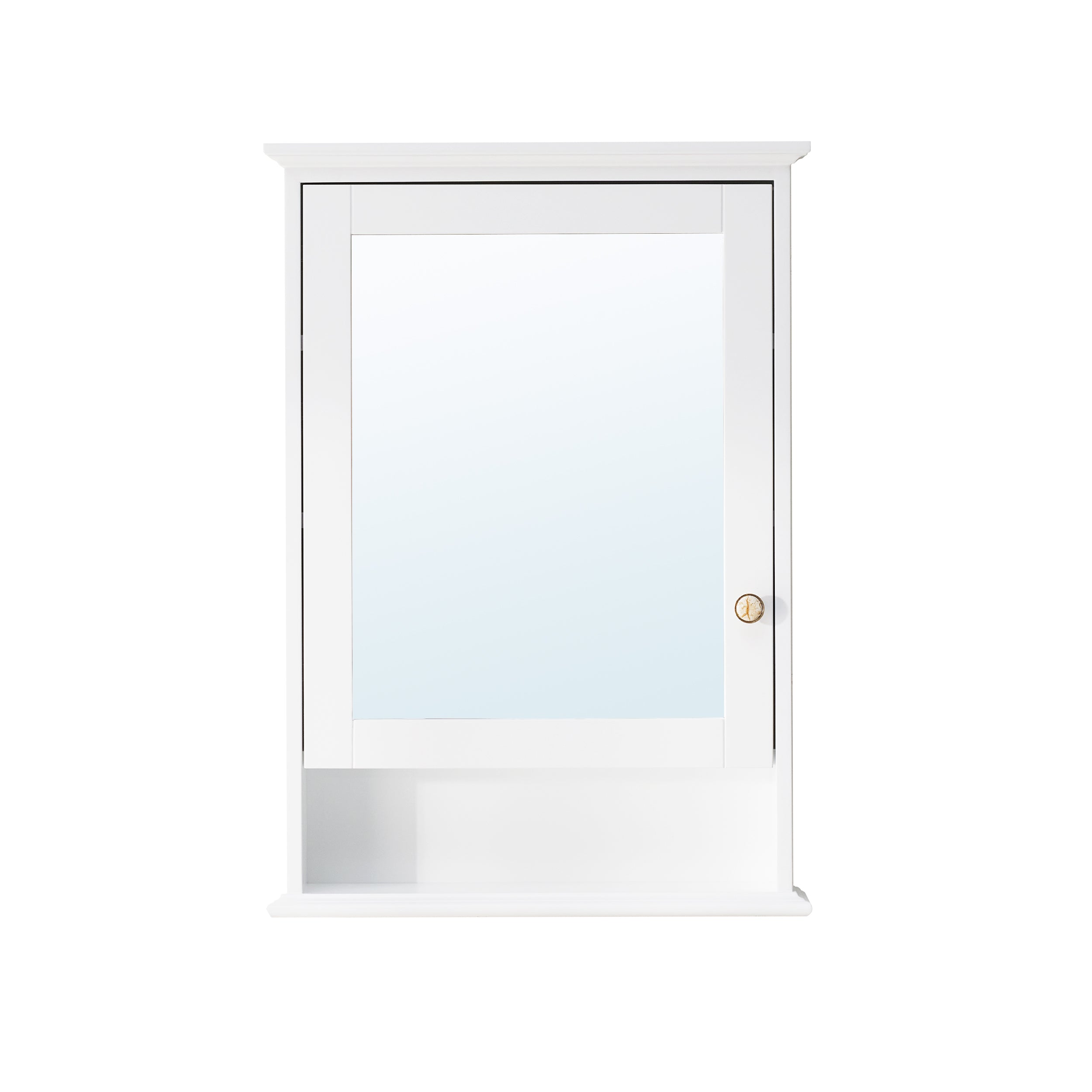 24 in.W x 34 in.H Surface-Mount Bathroom Medicine Cabinet with Mirror in White
