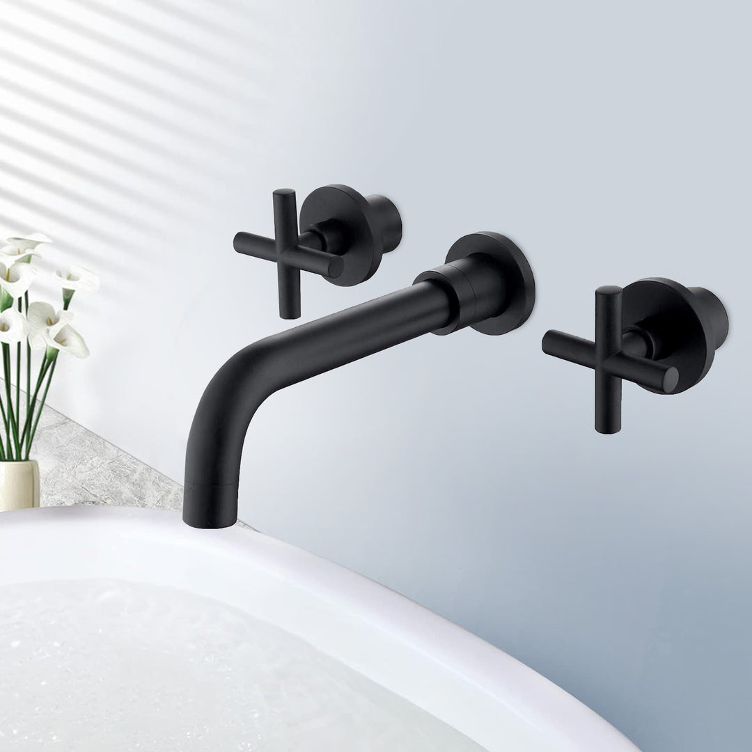 2-Handle Wall Mount Bathroom Faucet