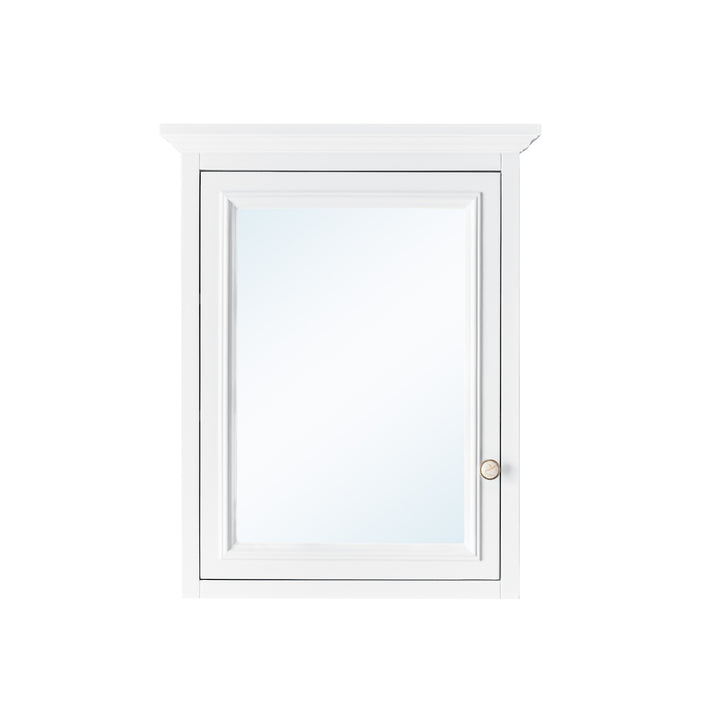 24 in. W x 30 in. H Rectangular White Solid Wood Surface-Mount Medicine Cabinet with Mirror