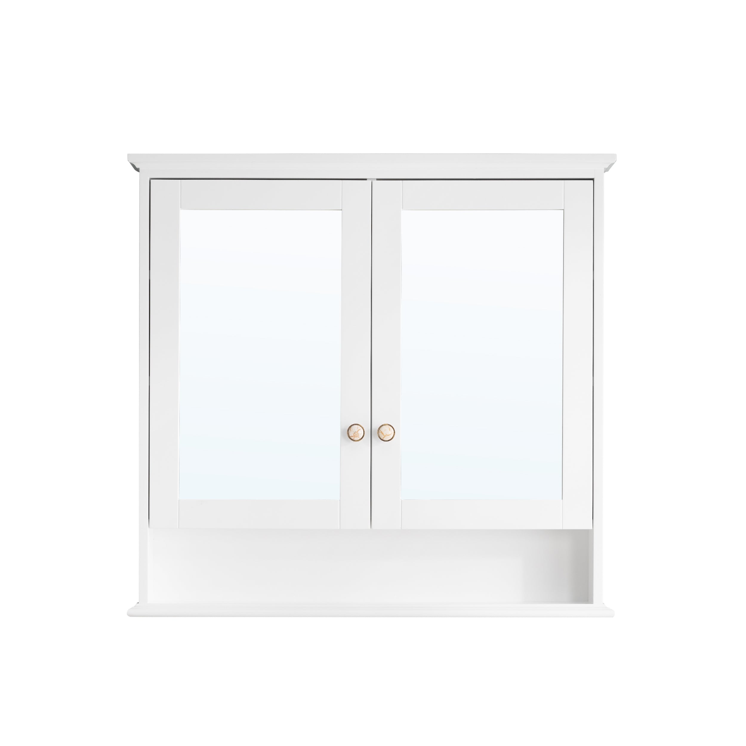 36 in.W x 34 in.H Surface-Mount Bathroom Medicine Cabinet with Mirror in White