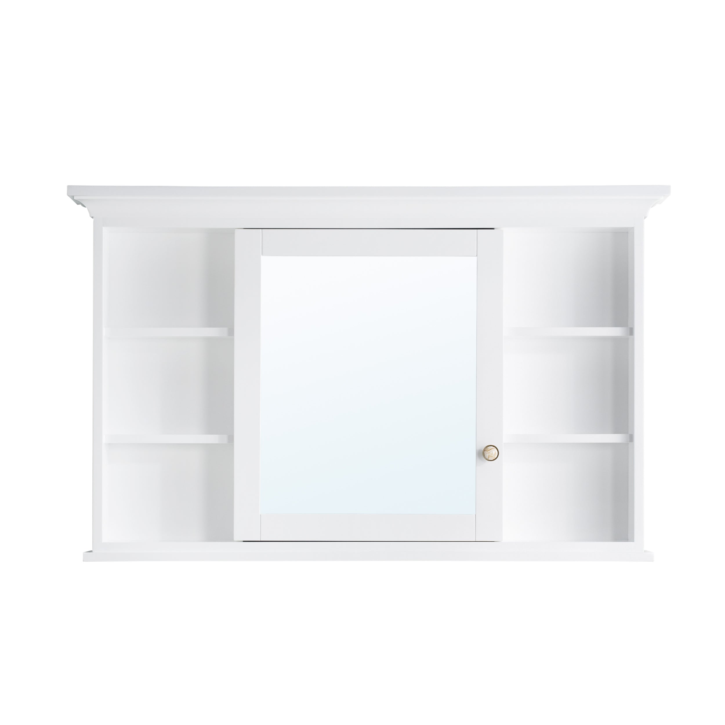 48 in.W x 30 in.H Surface-Mount Bathroom Medicine Cabinet with Mirror in White