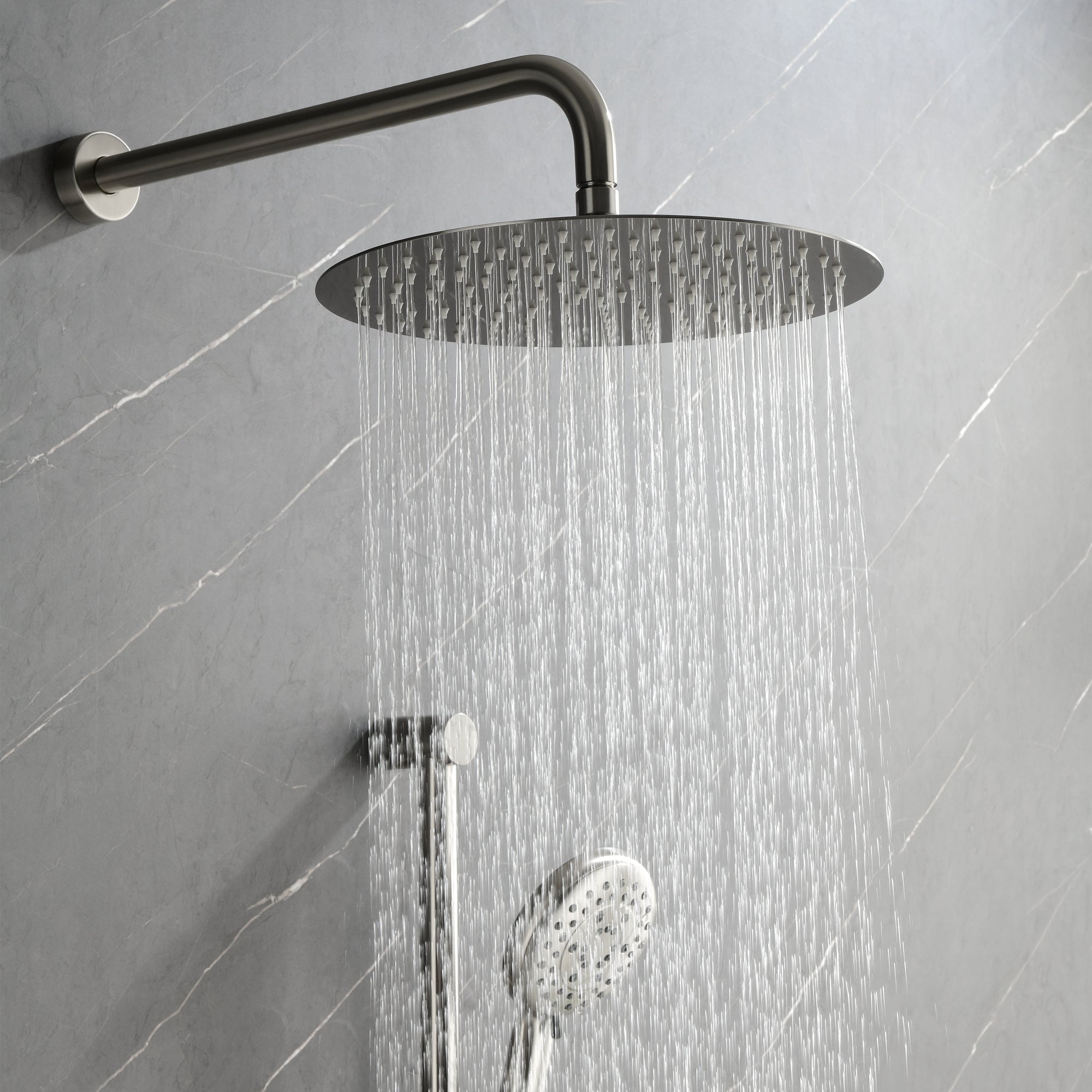 12 inch Shower Faucet Set  with Lever Handles and 3 Jets