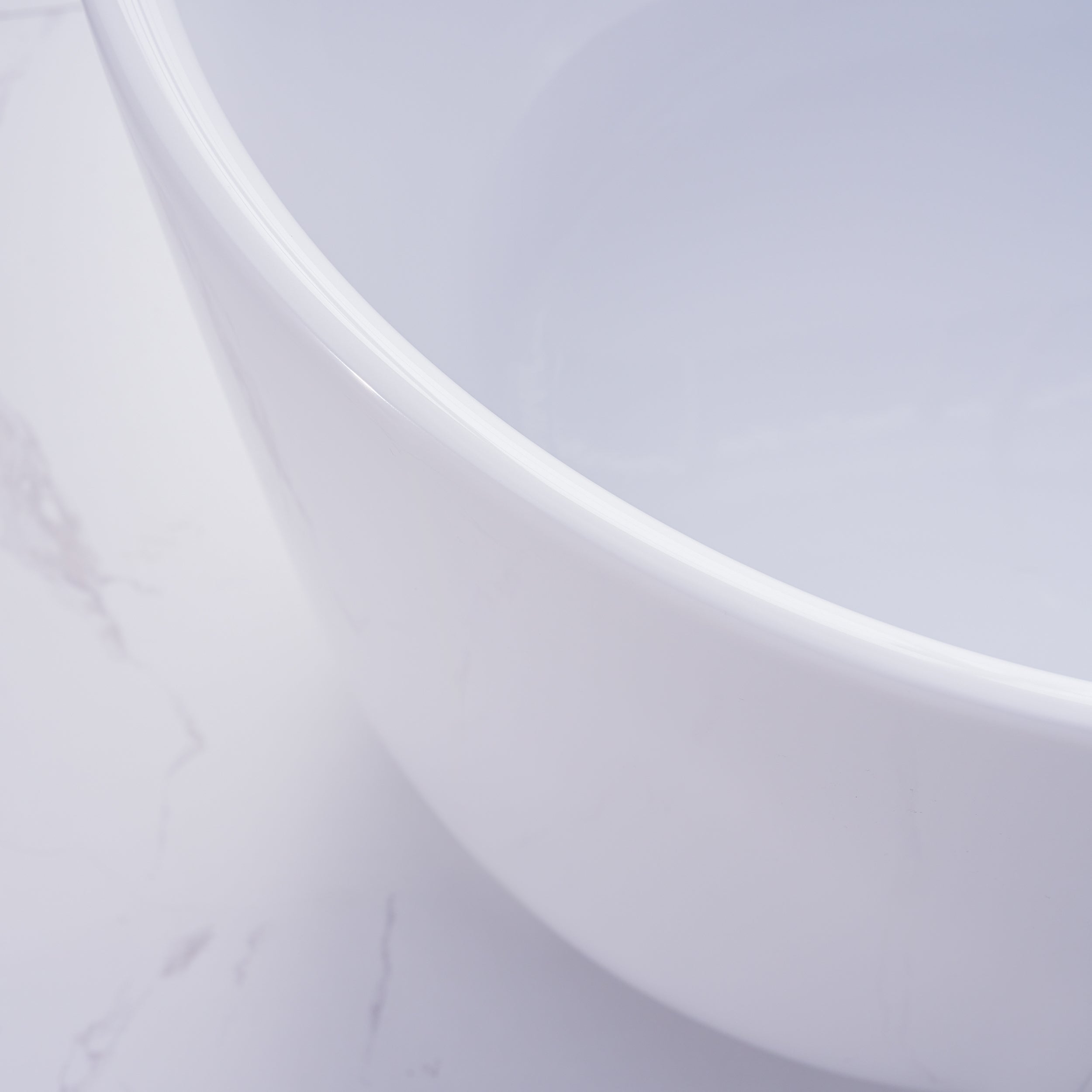 67" Freestanding Glossy White Acrylic Bathtub with Integrated Overflow