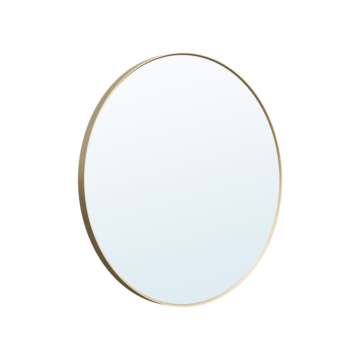 36 in. W x 36 in. H Brushed Gold Modern Bathroom Mirror Round Framed Aluminum Wall Mirror