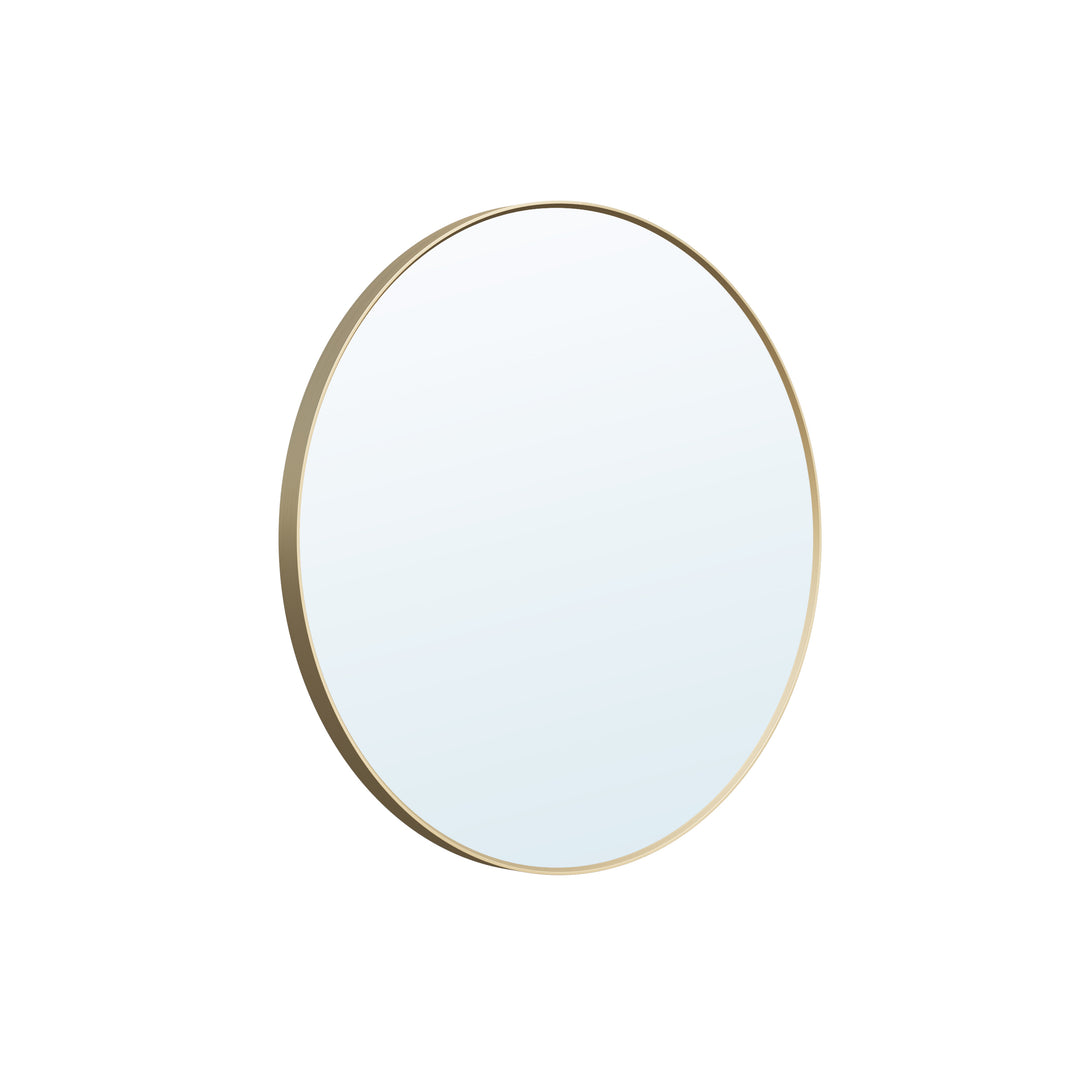 32 in. W x 32 in. H Brushed Gold Modern Bathroom Mirror Round Framed Aluminum Wall Mirror