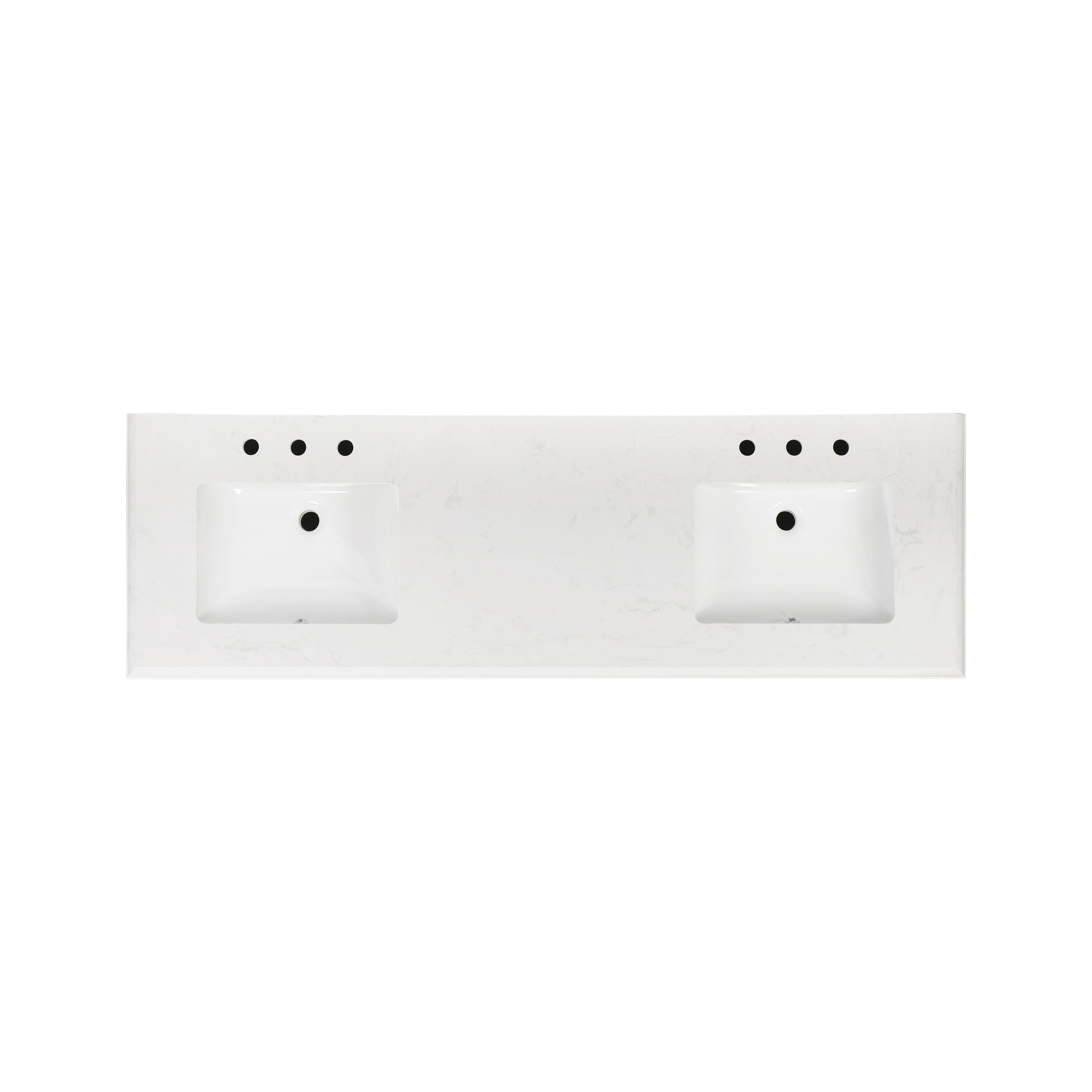 72" Undermount Double Sinks Freestanding Bathroom Vanity with White Top in White