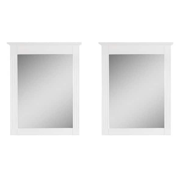 26 in. W x 33 in. H Medium Rectangular Wood Framed Wall Mount Bathroom Vanity Mirror(Set of 2)