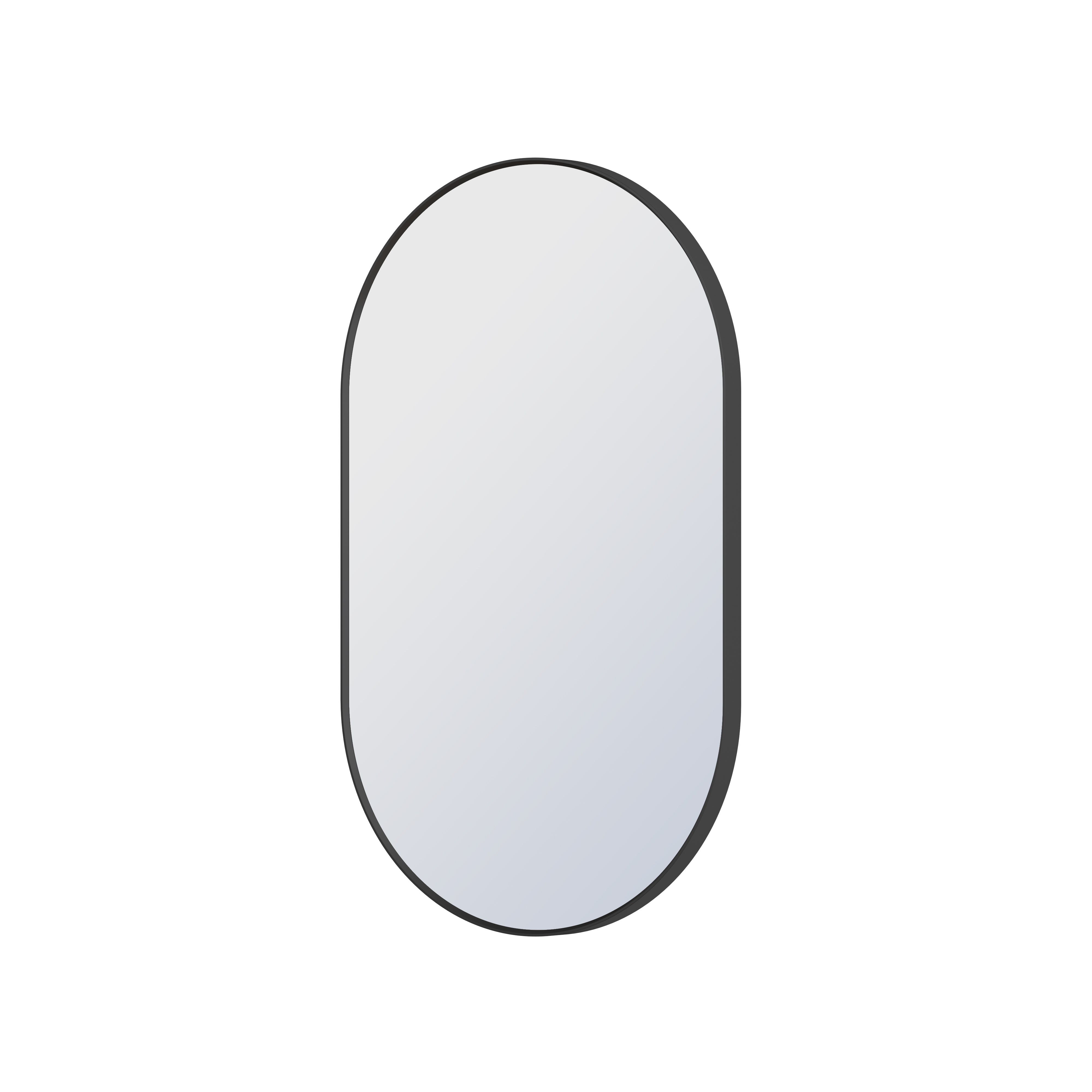 24 in. W x 40 in. H Oval Framed Wall Mount Bathroom Vanity Mirror in Matte Black