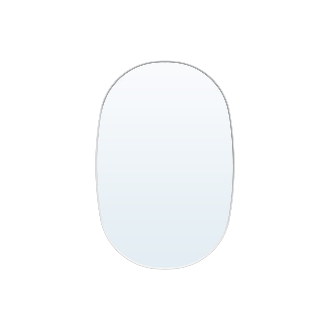 24 in. W. x 36 in. H Oval Framed Wall Bathroom Vanity Mirror in White