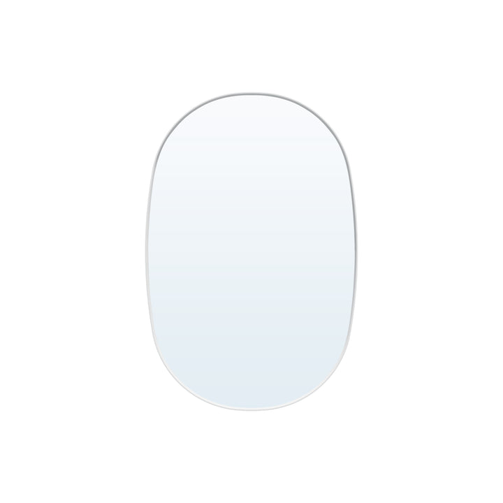 24 in. W. x 36 in. H Oval Framed Wall Bathroom Vanity Mirror in White