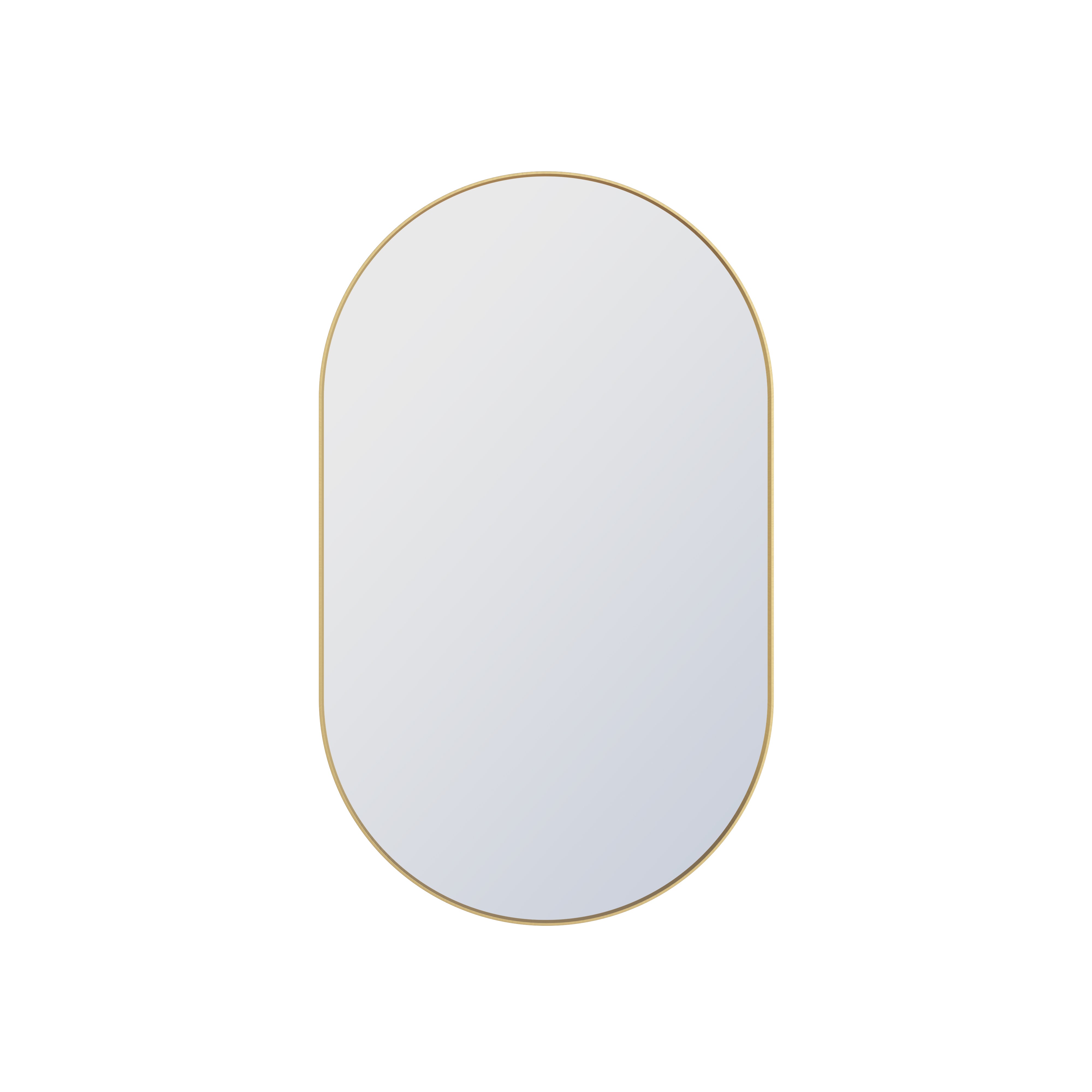 24 in. W x 40 in. H Oval Framed Wall Mount Bathroom Vanity Mirror in Brushed Gold