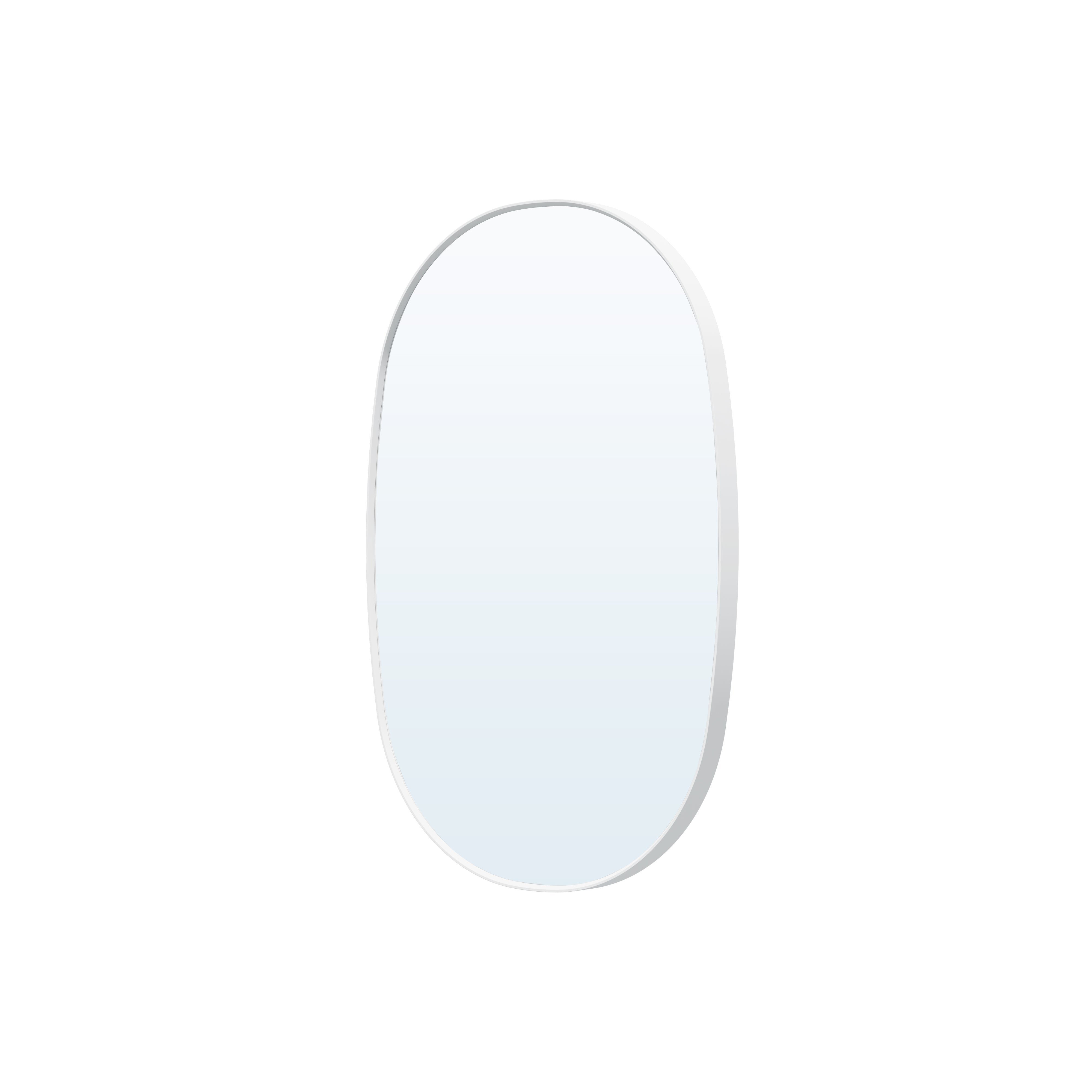 24 in. W. x 36 in. H Oval Framed Wall Bathroom Vanity Mirror in White