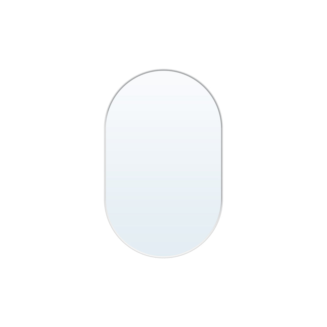 20 in. W x 32 in. H Oval Framed Wall Mount Bathroom Vanity Mirror in White