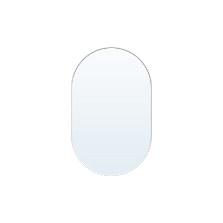 20 in. W x 32 in. H Oval Framed Wall Mount Bathroom Vanity Mirror in White