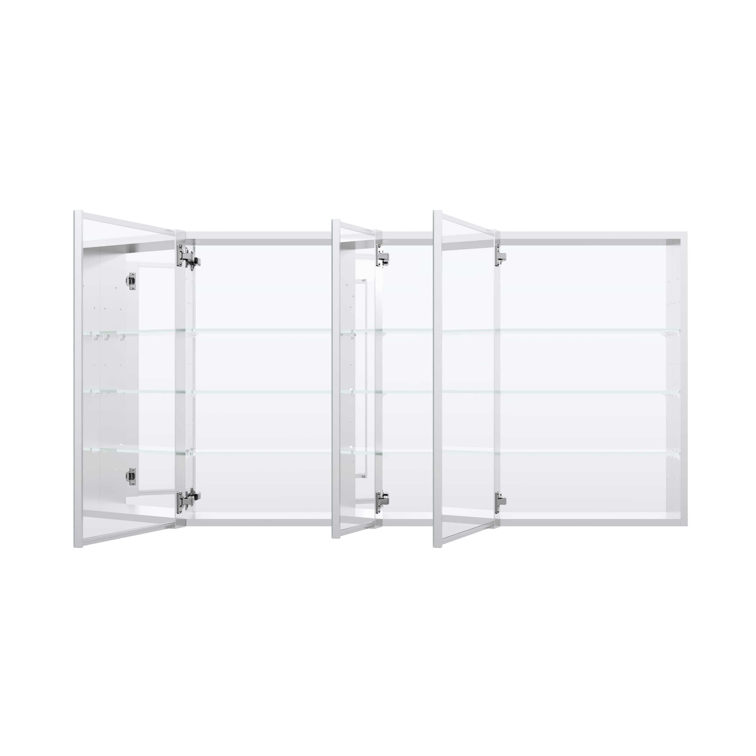 52 in. ×30 in. Copper-Free Tri-Views Mirror Medicine Cabinet with Adjustable Shelves and 3 Doors