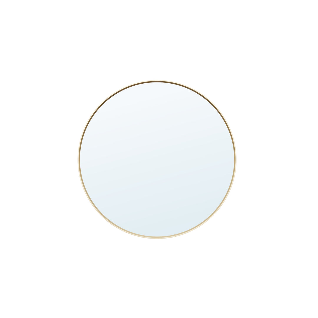 24 in. W x 24 in. H Brushed Gold Modern Bathroom Mirror Round Framed Aluminum Wall Mirror