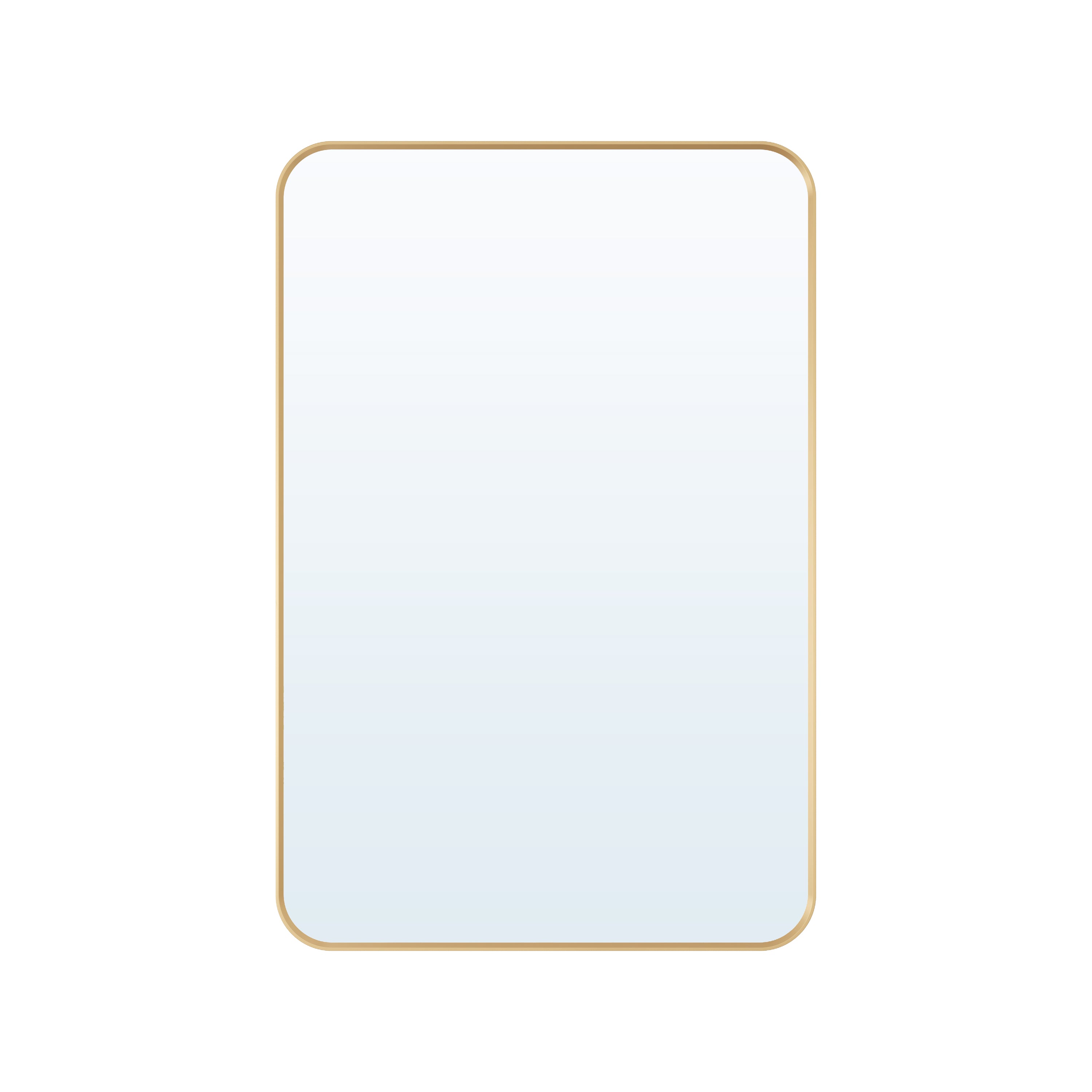 24-in W x 36-in H Brushed Gold Rectangular Framed Bathroom Vanity Mirror