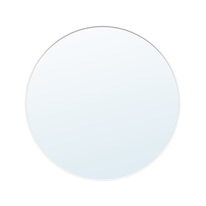 36 in. W x 36 in. H White Modern Bathroom Mirror Round Framed Aluminum Wall Mirror