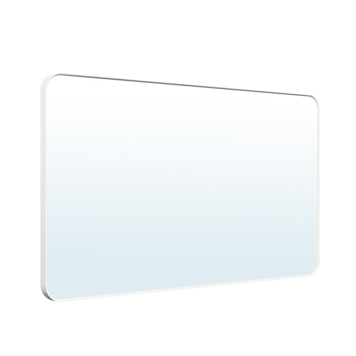 55-in W x 32-in H White Rectangular Framed Bathroom Vanity Mirror